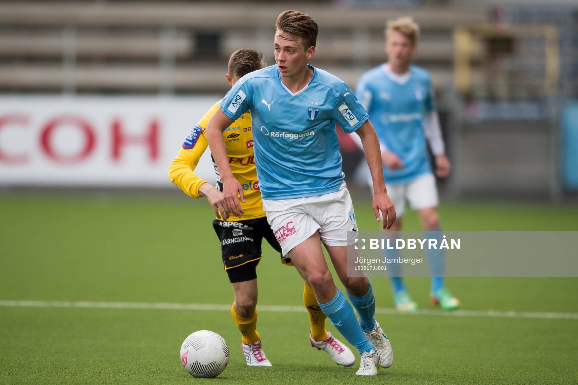 Malmö FFs Viktor Kristiansson under en fotbollsmatch i U17 Allsvenskan Södra mellan Elfsborg och Malmö FF den 17 maj 2015 i Borås.