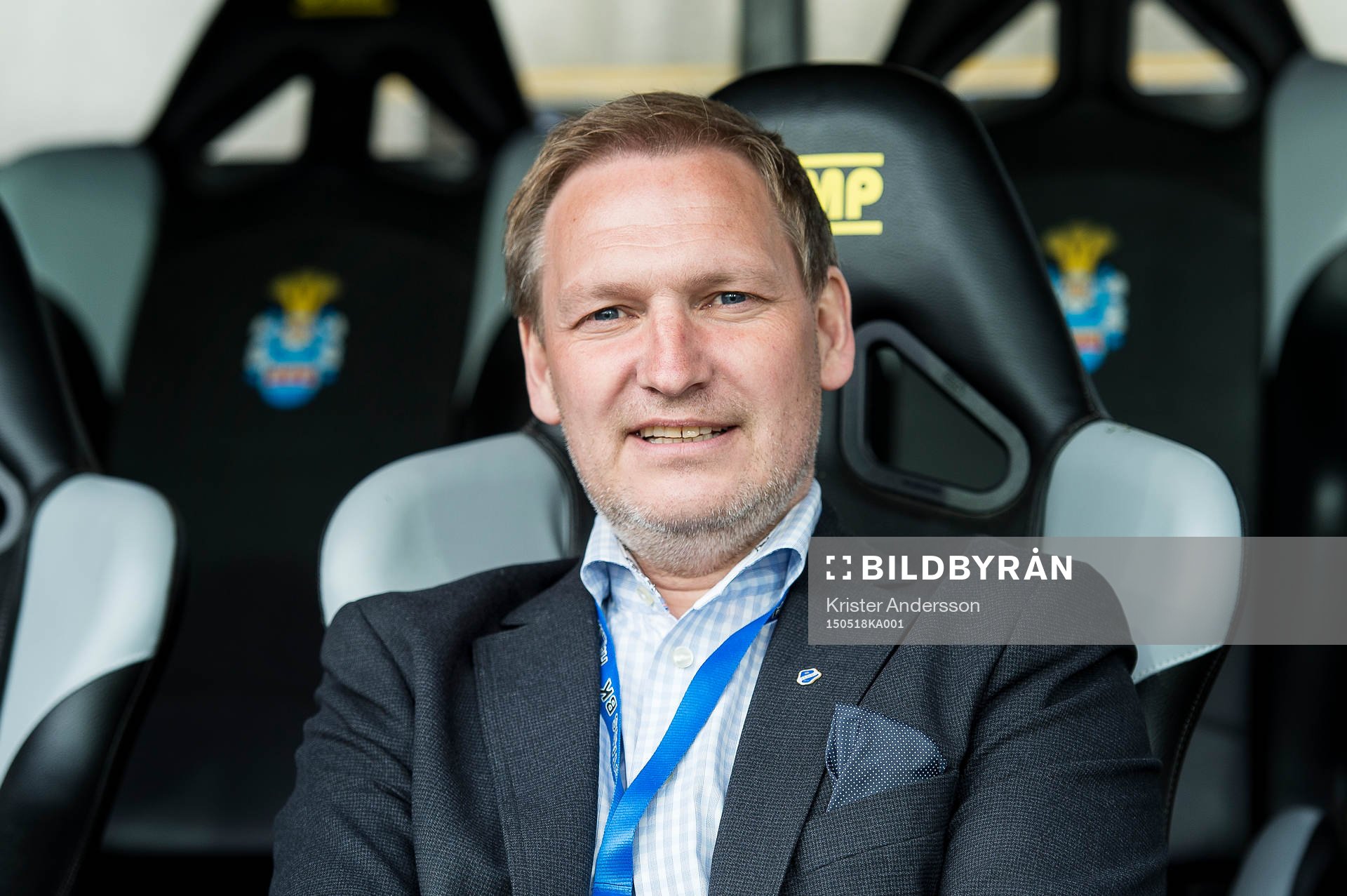 Halmstads klubbchef Fredrik Andersson före en