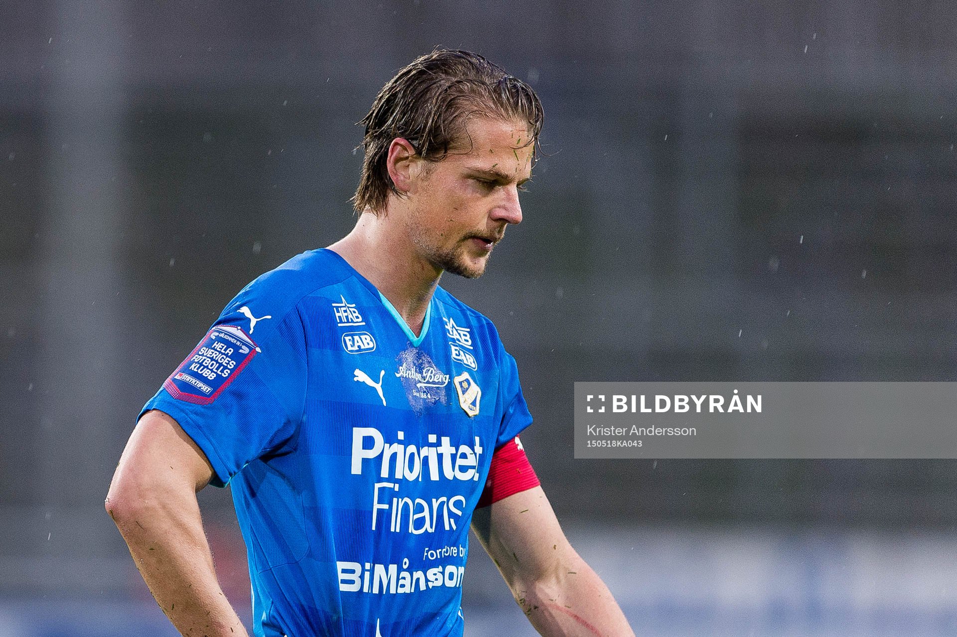 Halmstads Fredrik Liverstam deppar en fotbollsmatch i
