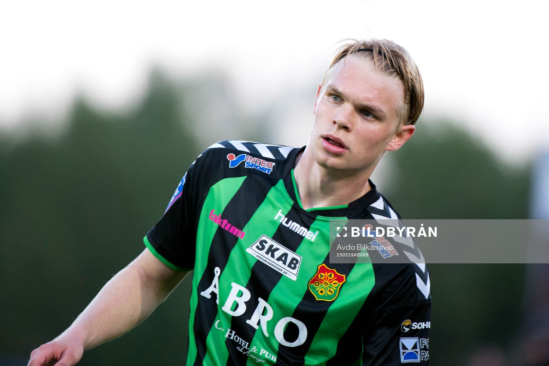 Gais Linus Tornblad under fotbollsmatchen i Superettan mellan Ängelholm och GAIS den 19 maj 2015 i Ängelholm.