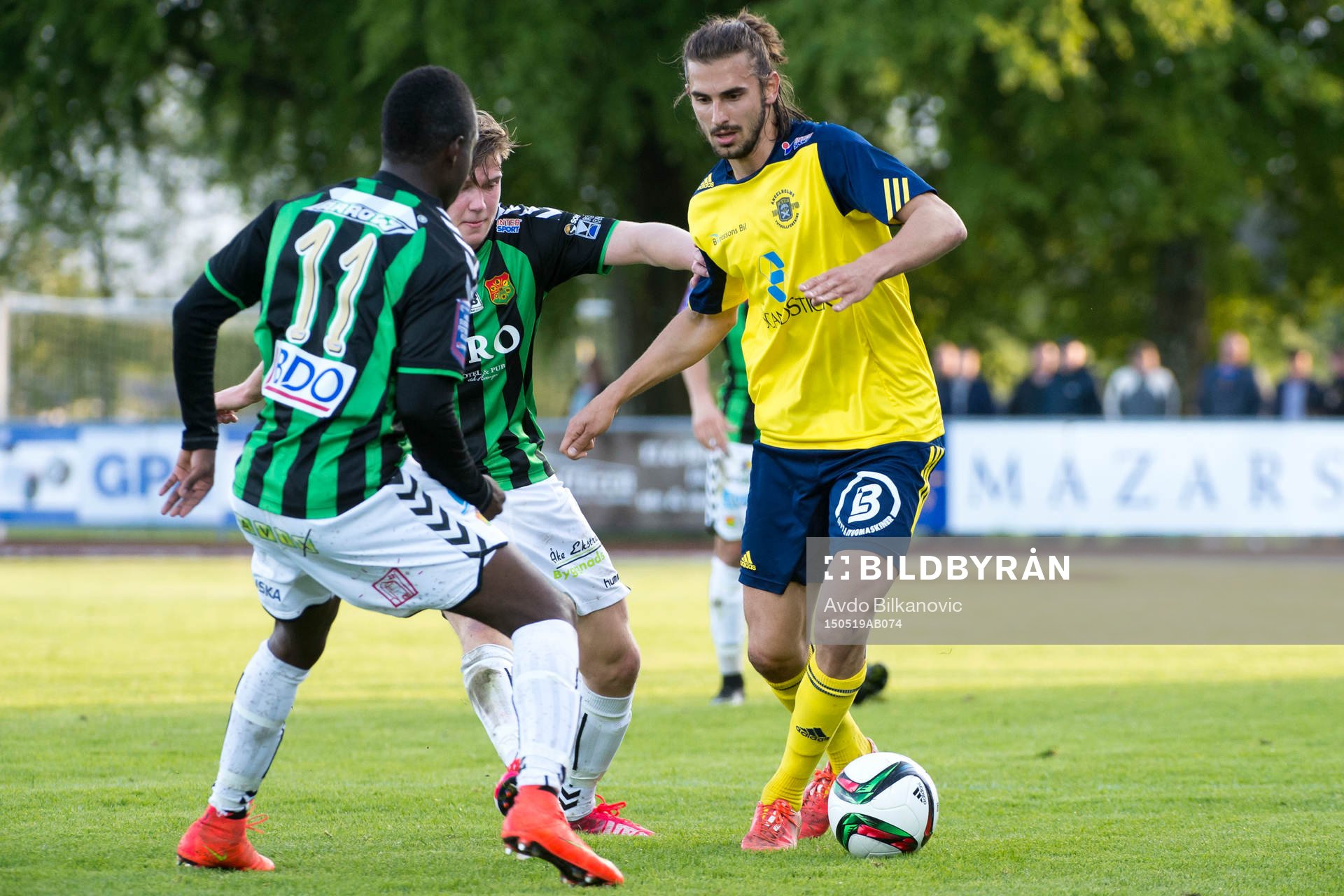 Ängelholms Vlado Zlojutro under fotbollsmatchen i Superettan mellan Ängelholm och GAIS den 19 maj 2015 i Ängelholm.