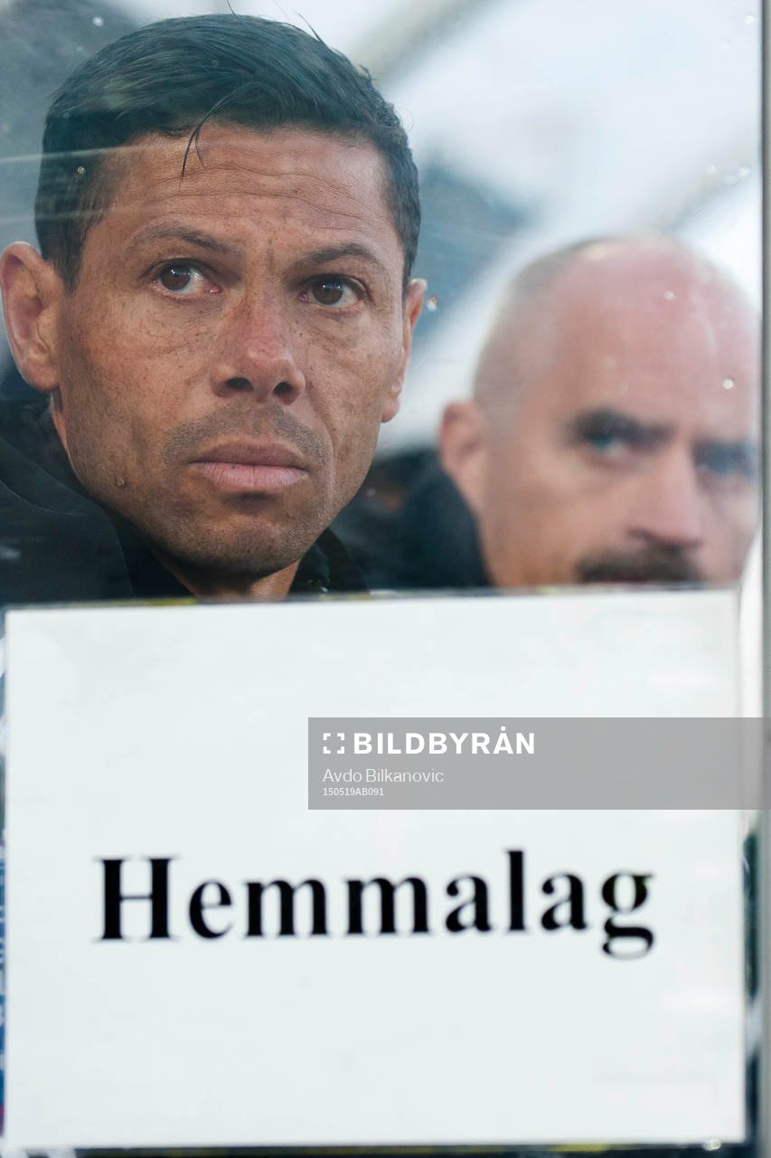Ängelholms assisterande tränare Martin Pringle under fotbollsmatchen i Superettan mellan Ängelholm och GAIS den 19 maj 2015 i Ängelholm.
