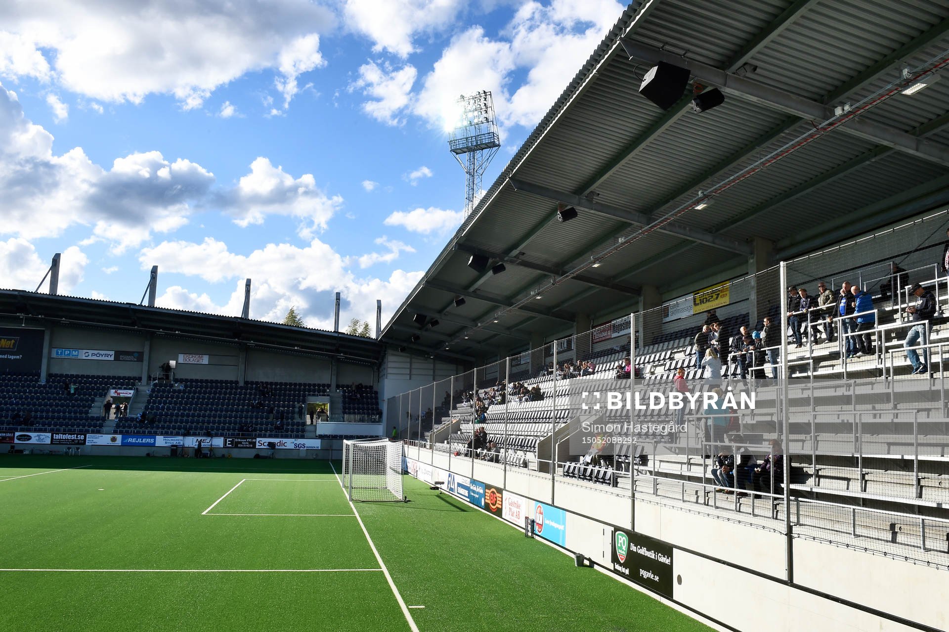 Översikt inne på Gavlevallen före fotbollsmatchen i