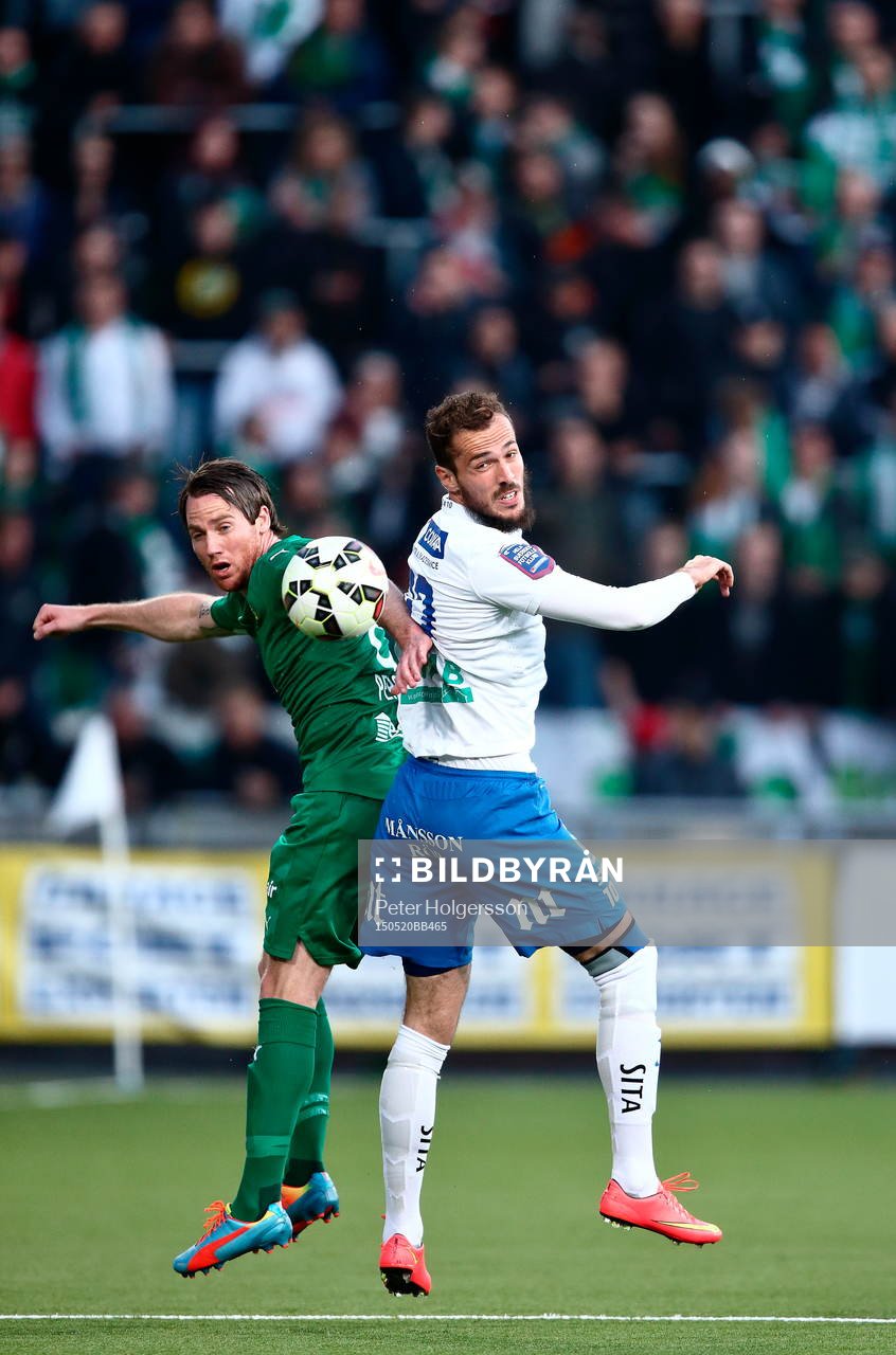 Hammarbys Johan Persson och Norrköpings Emir Kujovic