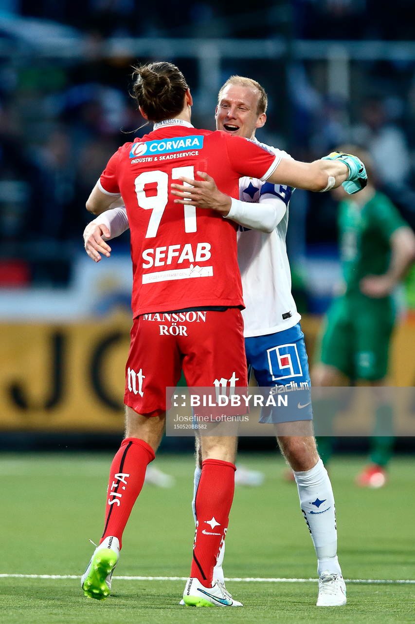 Norrköpings Andreas Johansson och målvakt David Mitov