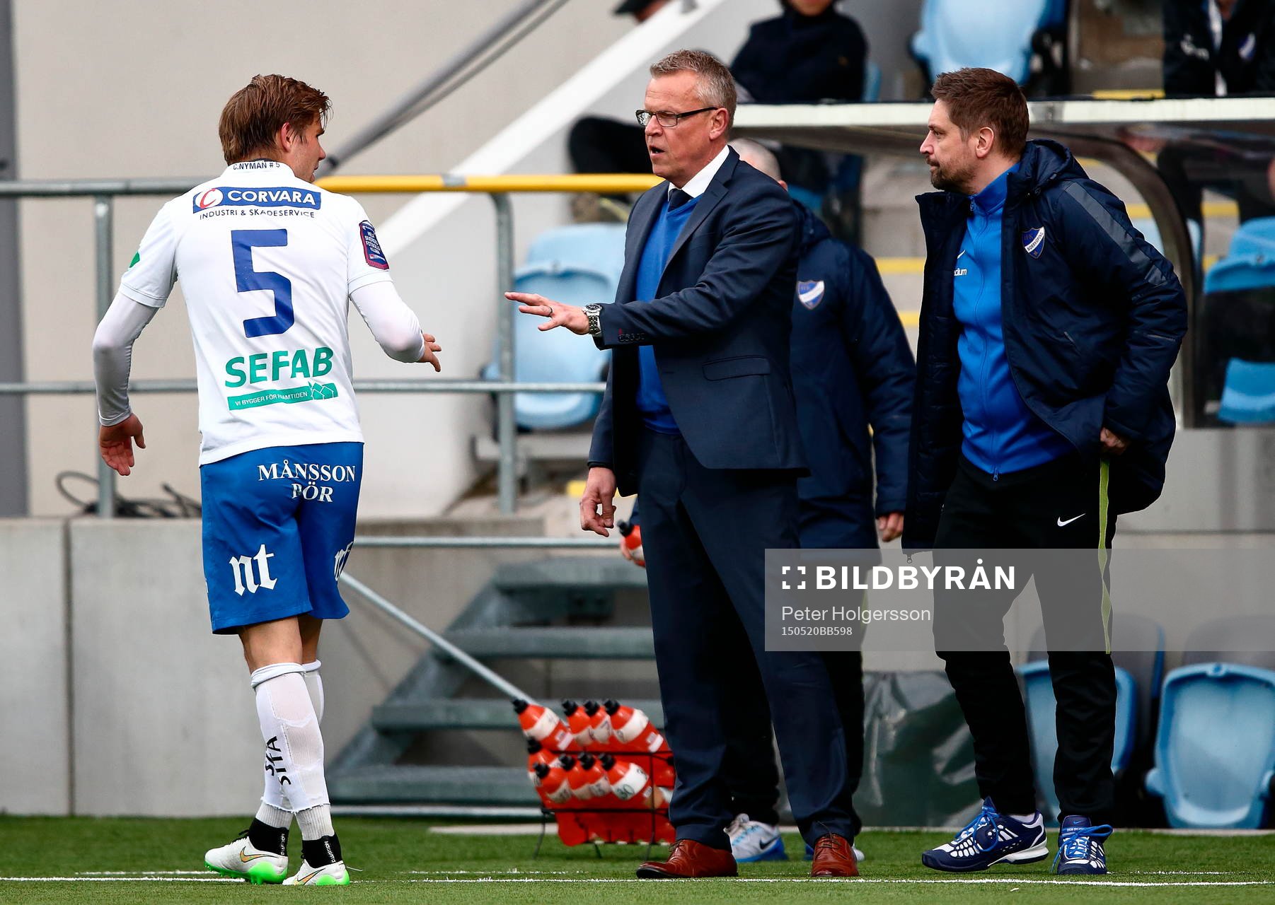 Norrköpings Christoffer Nyman och tränare Jan Andersson