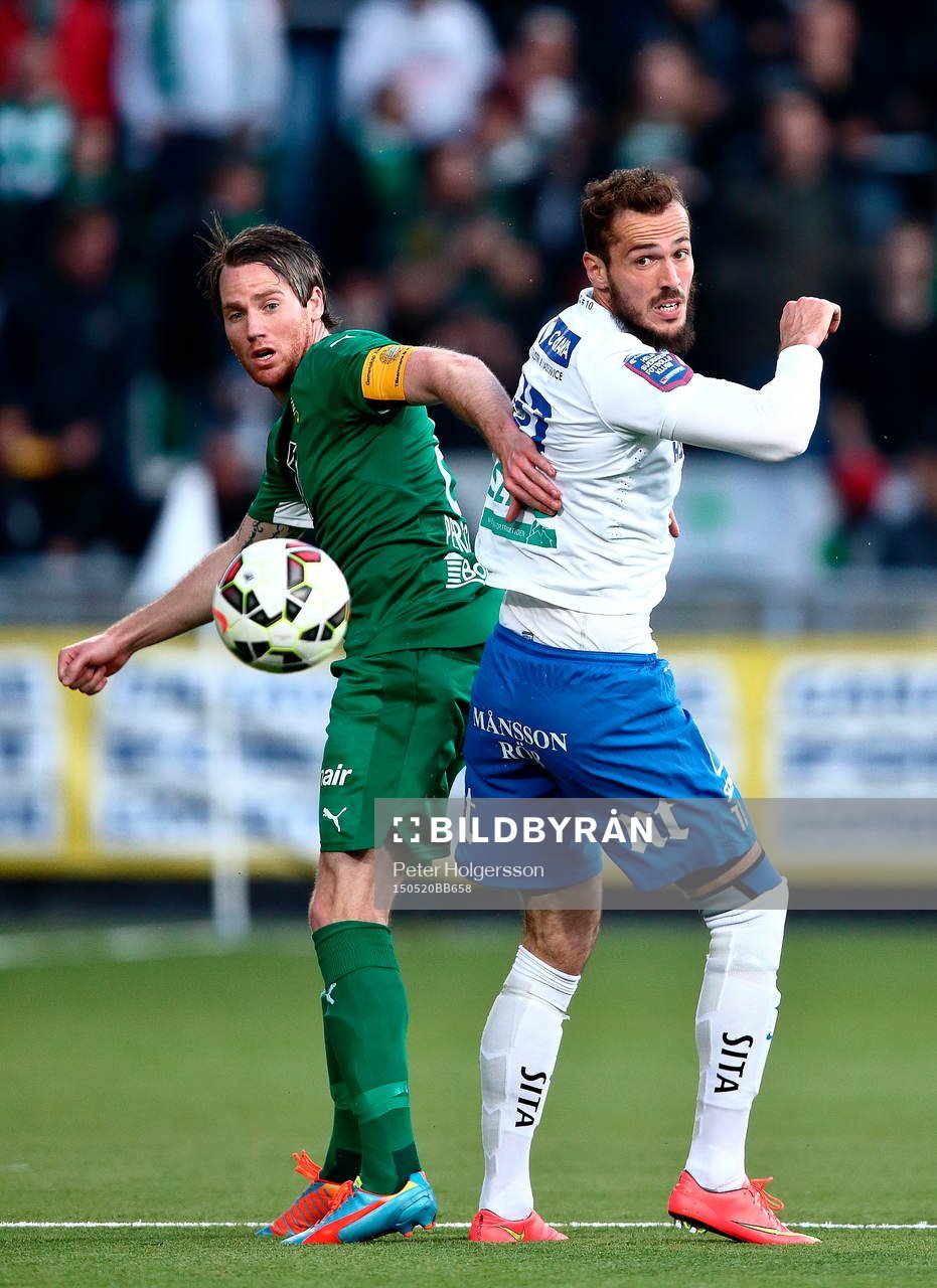 Hammarbys Johan Persson och Norrköpings Emir Kujovic