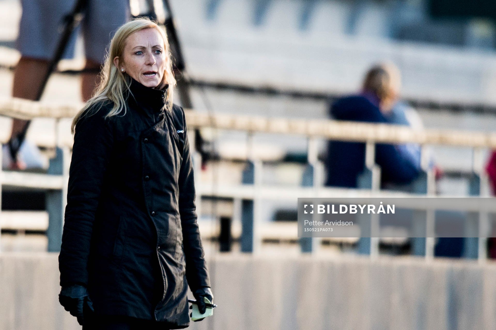 Kristianstads tränare Elisabet Gunnarsdottir under fotbollsmatchen i Damallsvenskan mellan FC Rosengård och Kristianstad den 21 maj 2015 i Malmö.