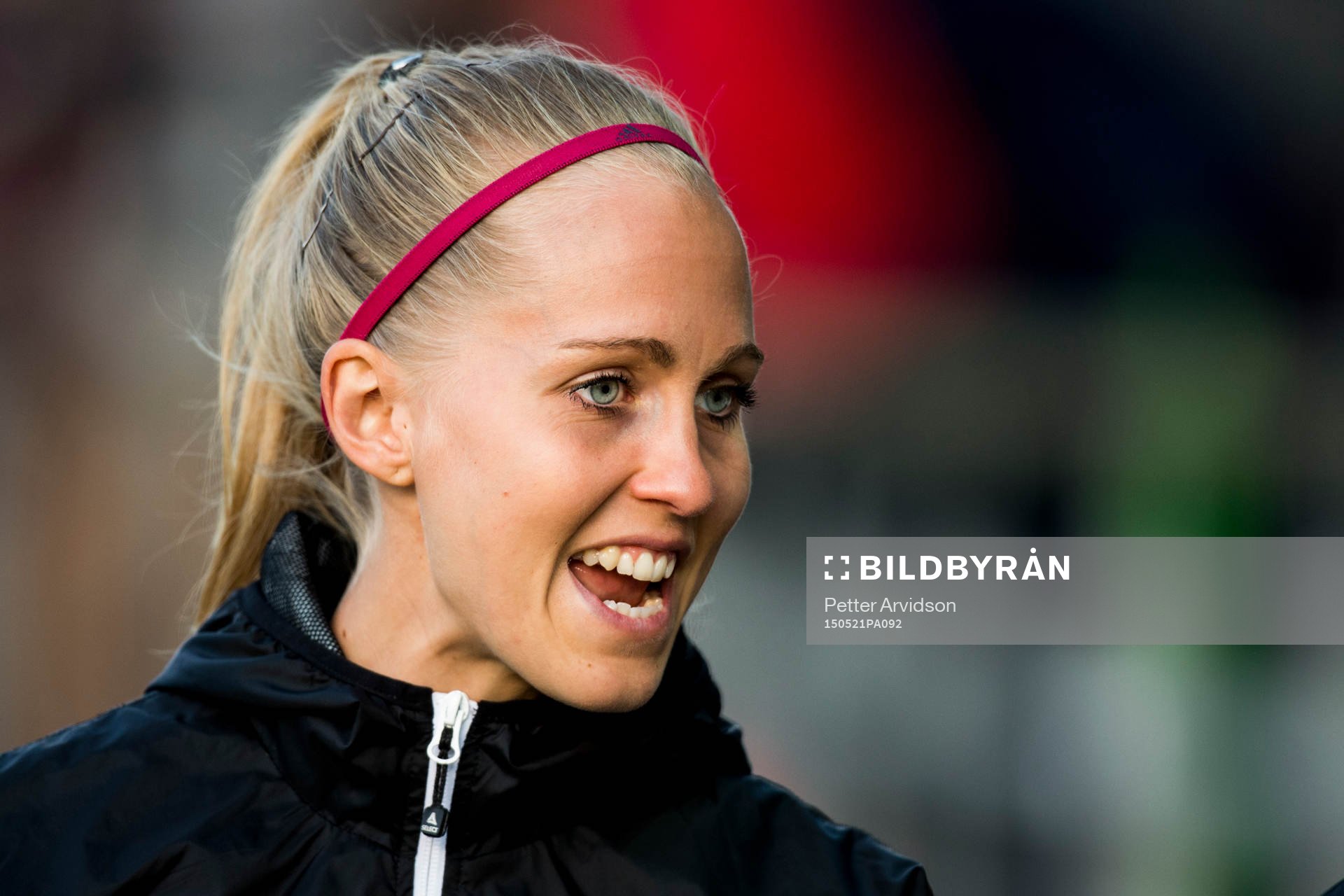 Rosengårds Line Röddik Hansen inför fotbollsmatchen i Damallsvenskan mellan FC Rosengård och Kristianstad den 21 maj 2015 i Malmö.