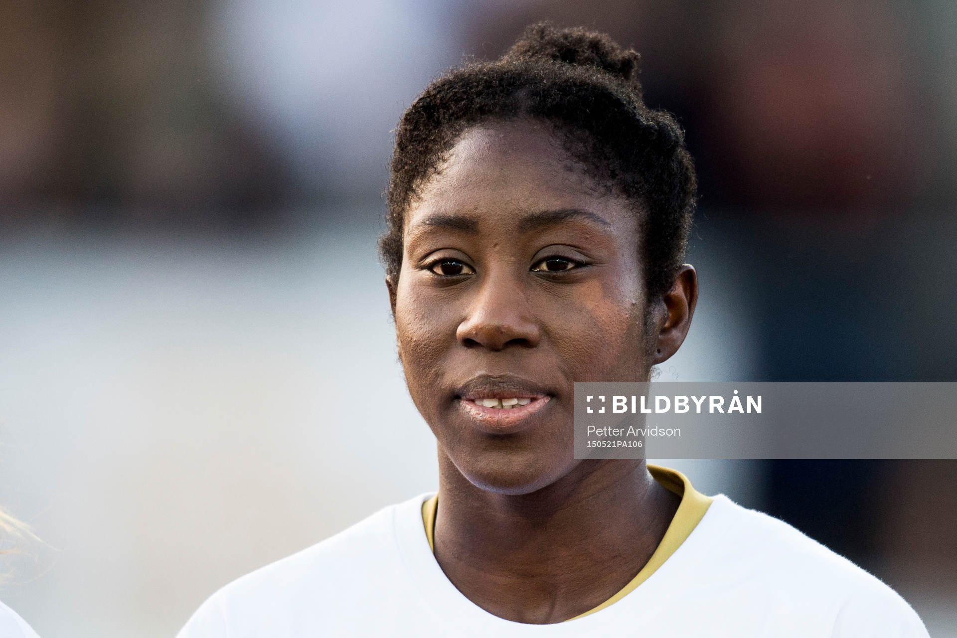 Rosengårds Anita Asante inför fotbollsmatchen i Damallsvenskan mellan FC Rosengård och Kristianstad den 21 maj 2015 i Malmö.