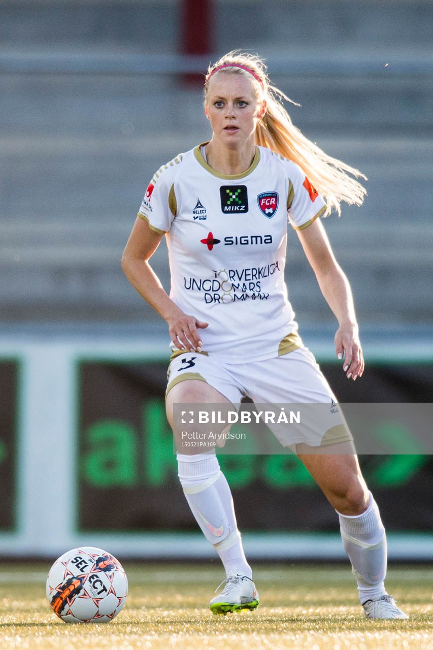 Rosengårds Amanda Ilestedt under fotbollsmatchen i Damallsvenskan mellan FC Rosengård och Kristianstad den 21 maj 2015 i Malmö.