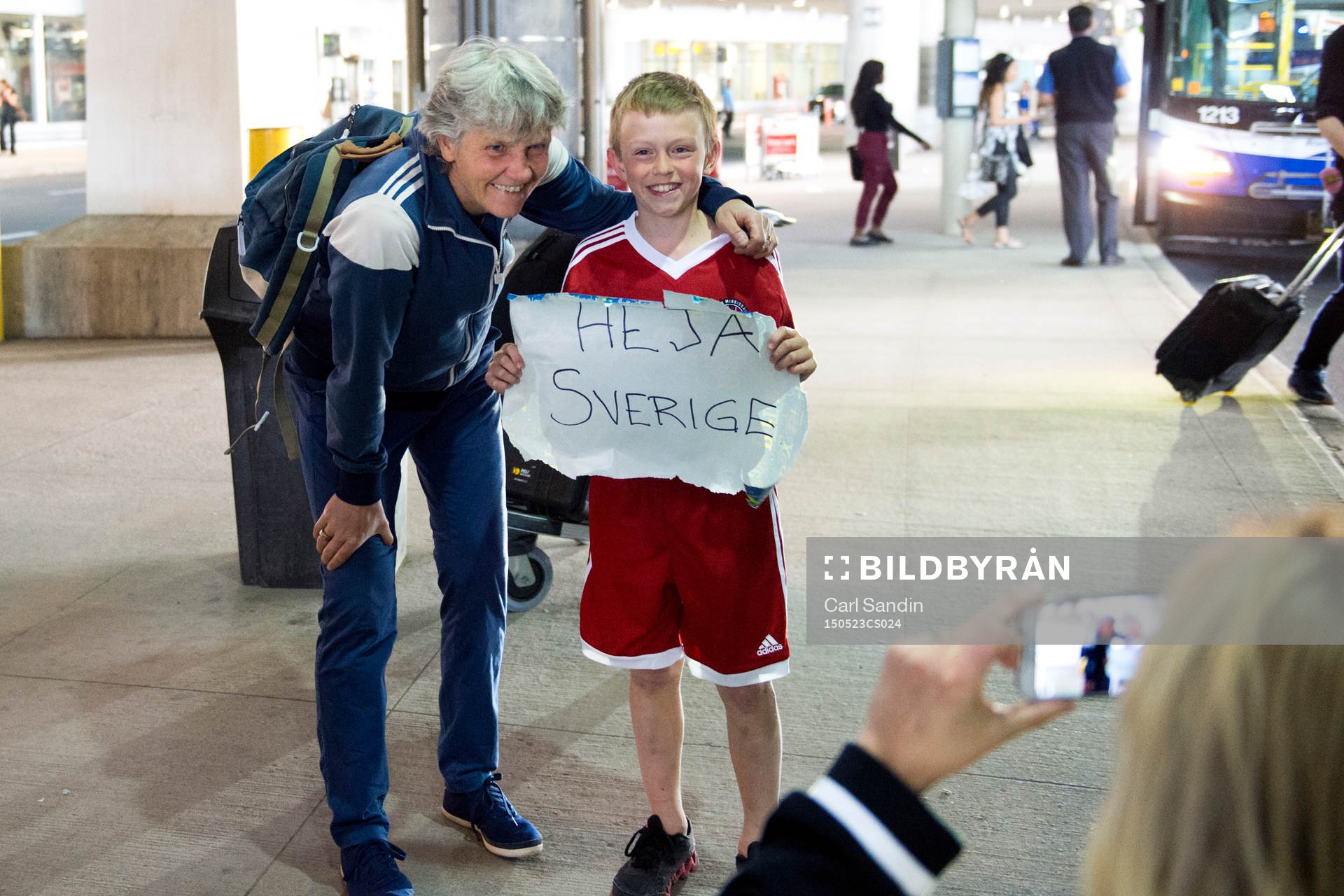 Sveriges förbundskapten och supportern Mattias Butwell