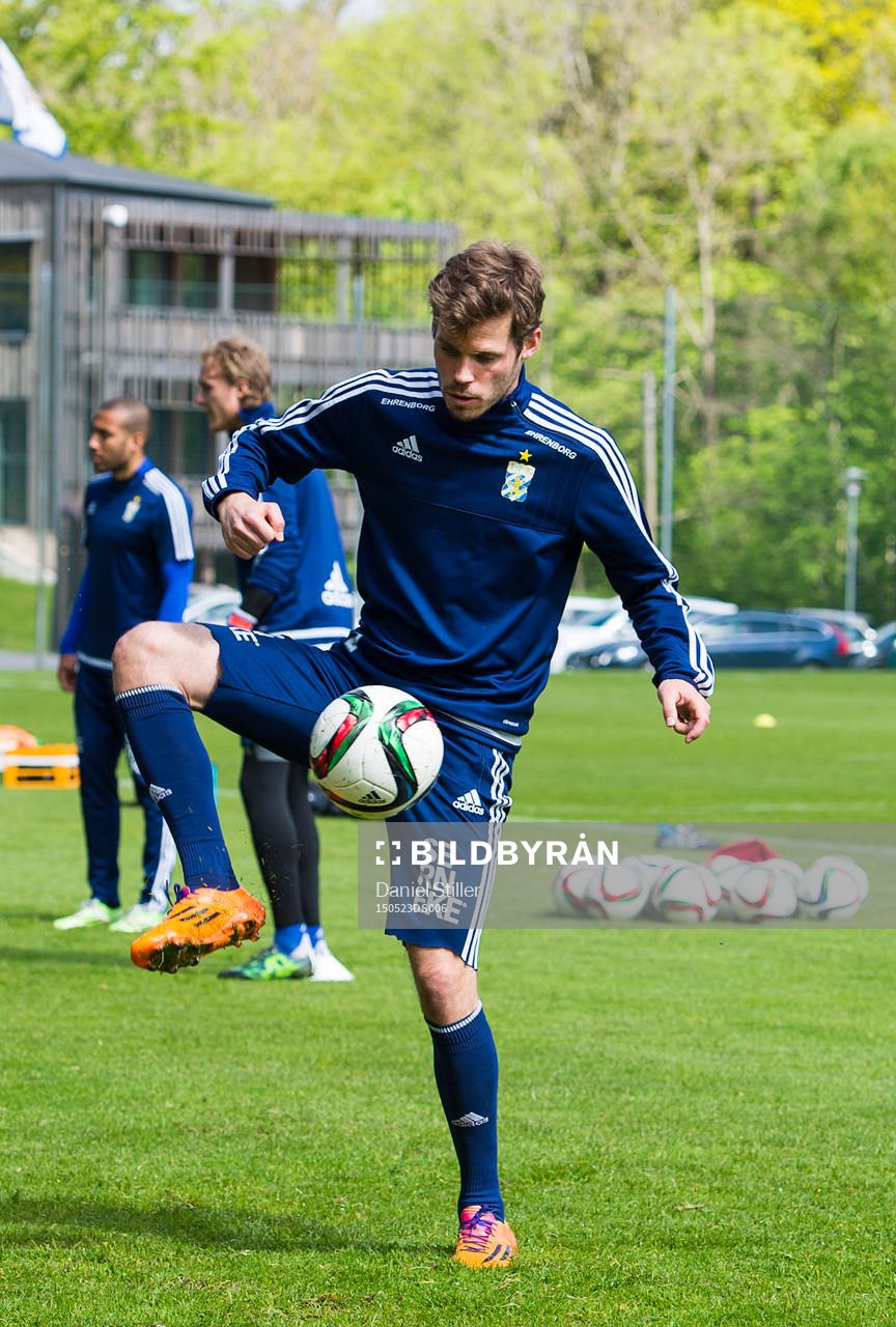 Emil Salomonsson under en träning med  IFK Göteborg den 23 maj 2015 i Göteborg.