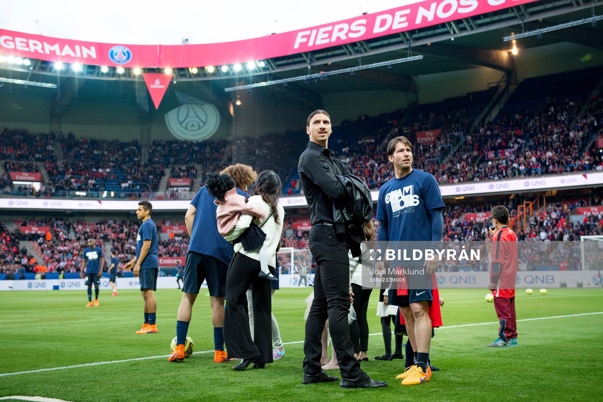 PSG:s Zlatan Ibrahimovic före fotbollsmatchen i Ligue 1 mellan Paris SG och Reims den 23 maj 2015 i Paris.