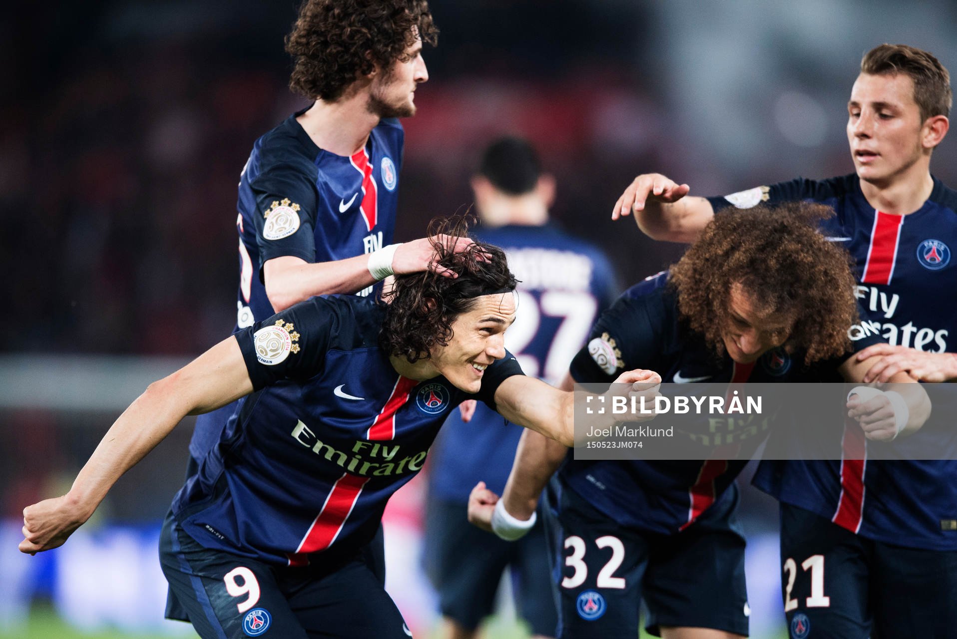 s Edinson Cavani och David Luiz jublar
