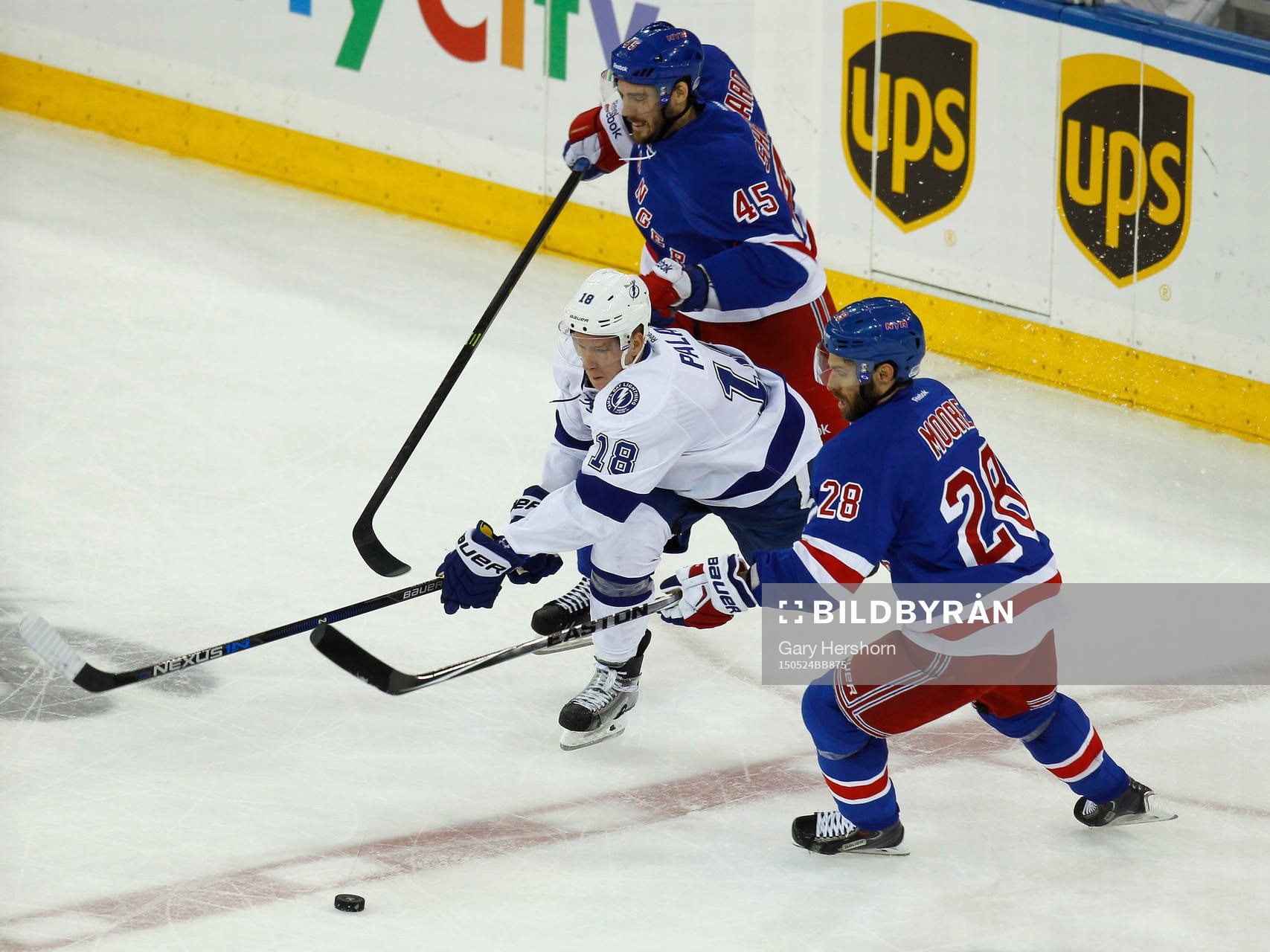 Tampa Bay Lightning Ondrej Palat loses control of the puck