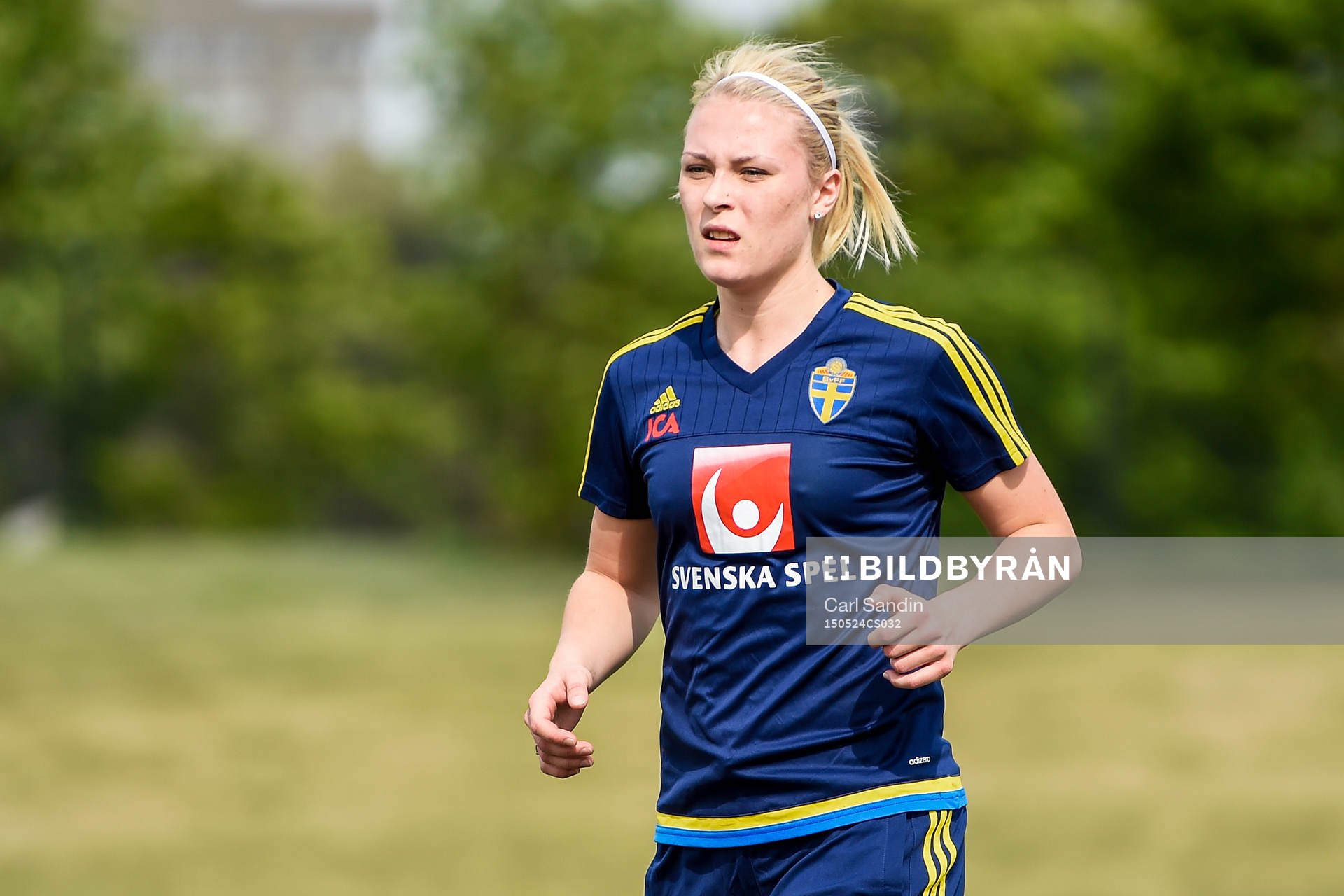 Sveriges Mimmi Löfwenius under en träning med landslaget den 24 maj 2015 i Toronto.
