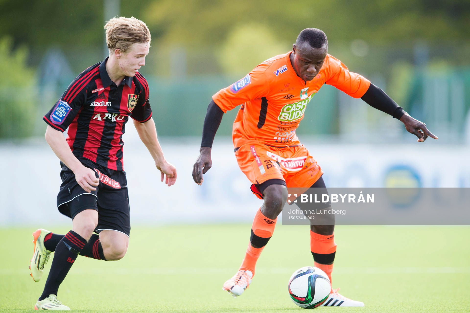Brommapojkarnas Jacob Ortmark och Varbergs Nsima Peter