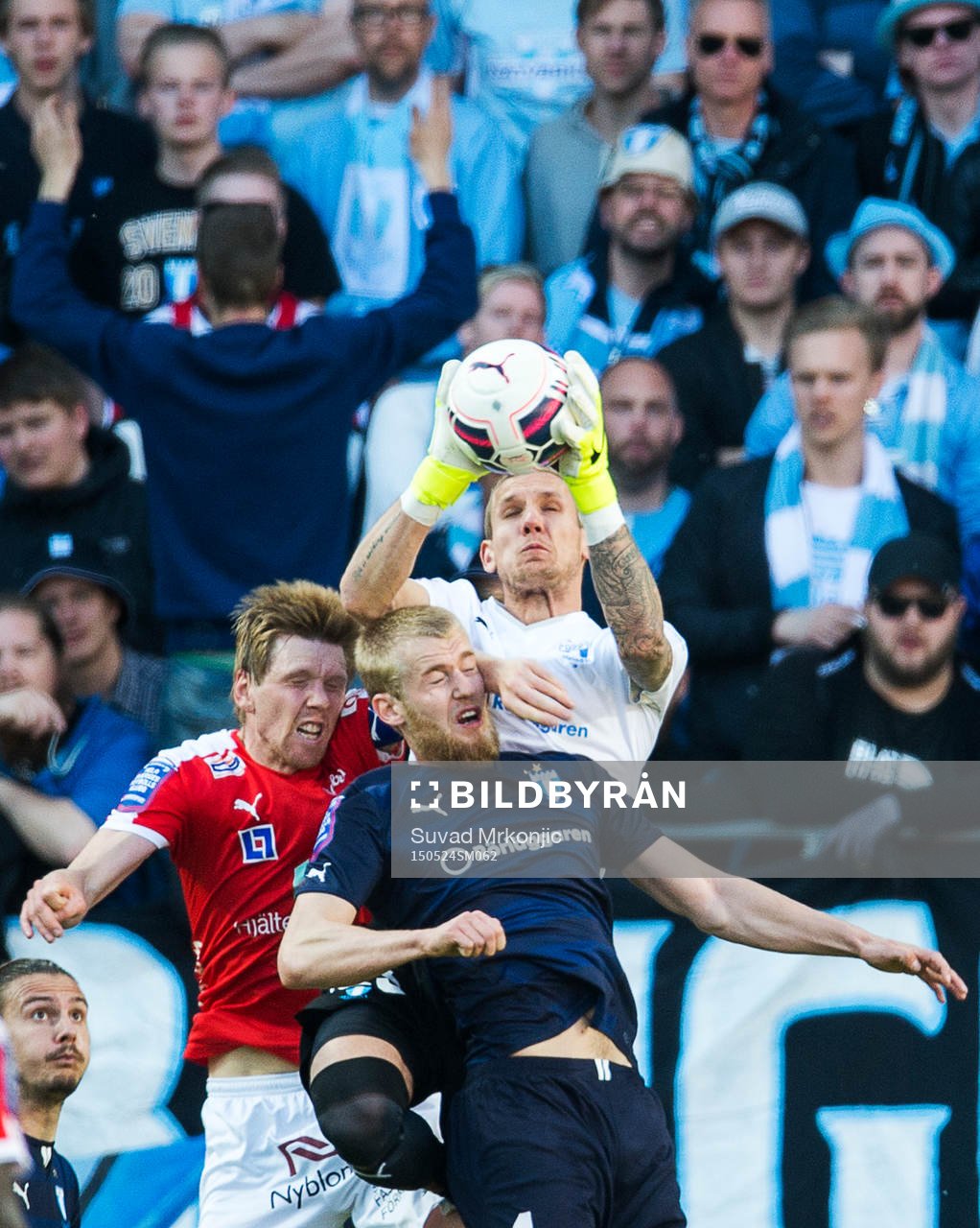 Malmö FFs målvakt Robin Olsen och Filip Helander samt