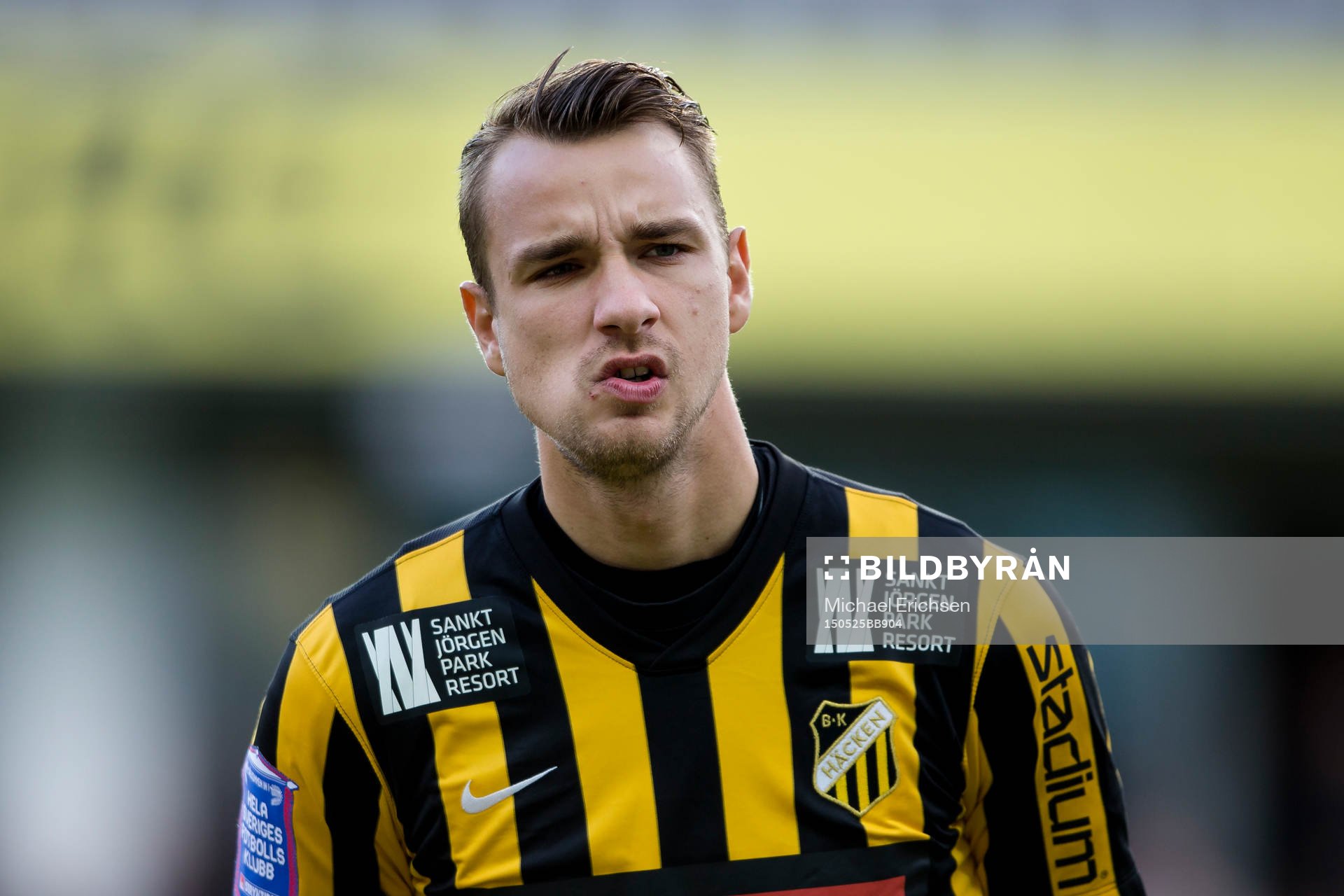 Häckens Jasmin Sudic innan fotbollsmatchen i Allsvenskan