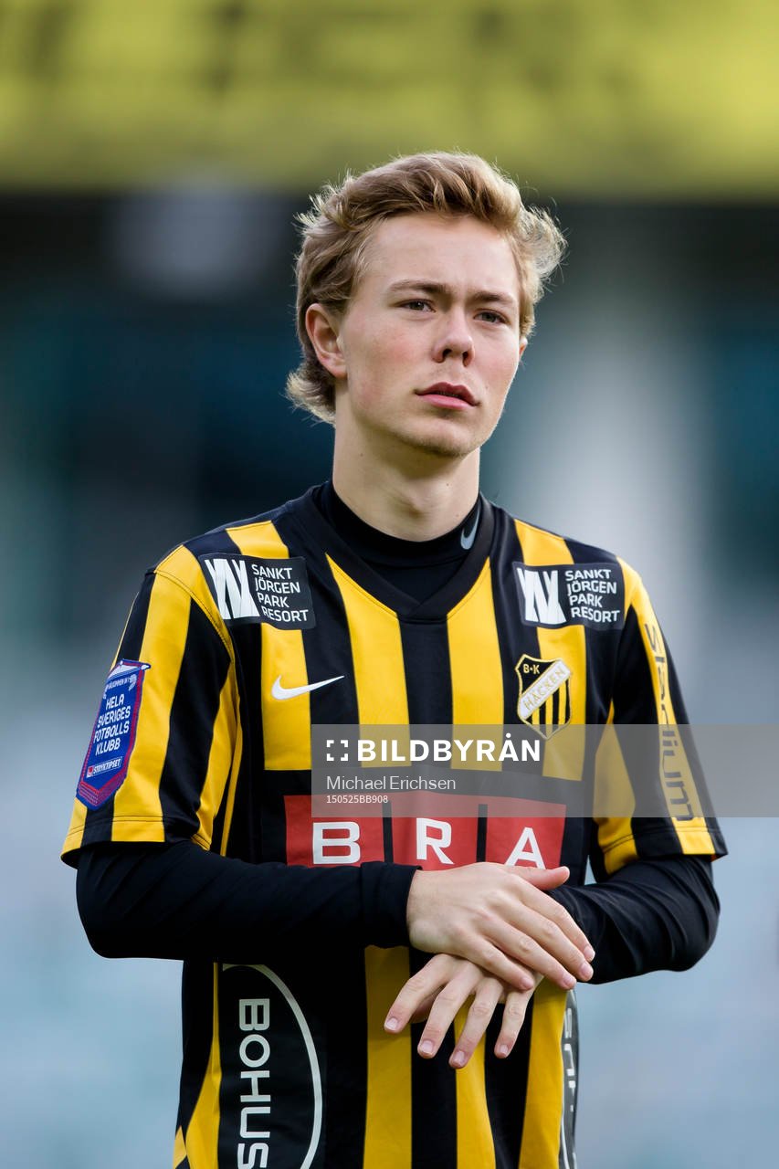 Häckens Joel Andersson innan fotbollsmatchen i Allsvenskan