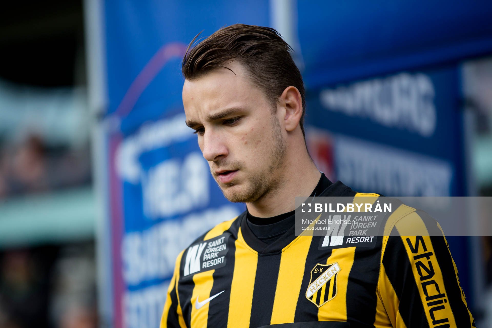 Häckens Jasmin Sudic innan fotbollsmatchen i Allsvenskan