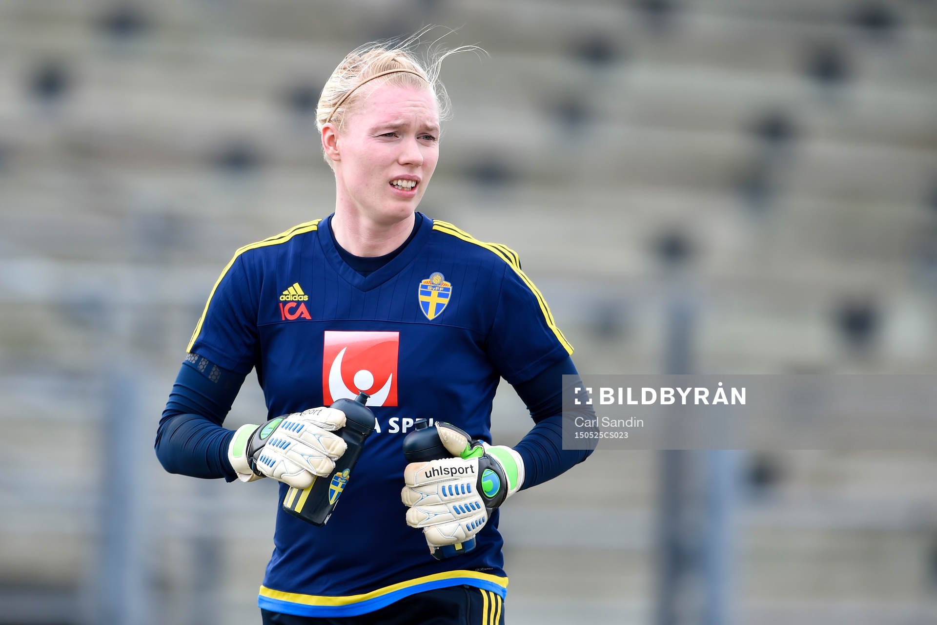 målvakt Hedvig Lindahl under en träning med landslaget den 25 maj 2015 i Toronto.