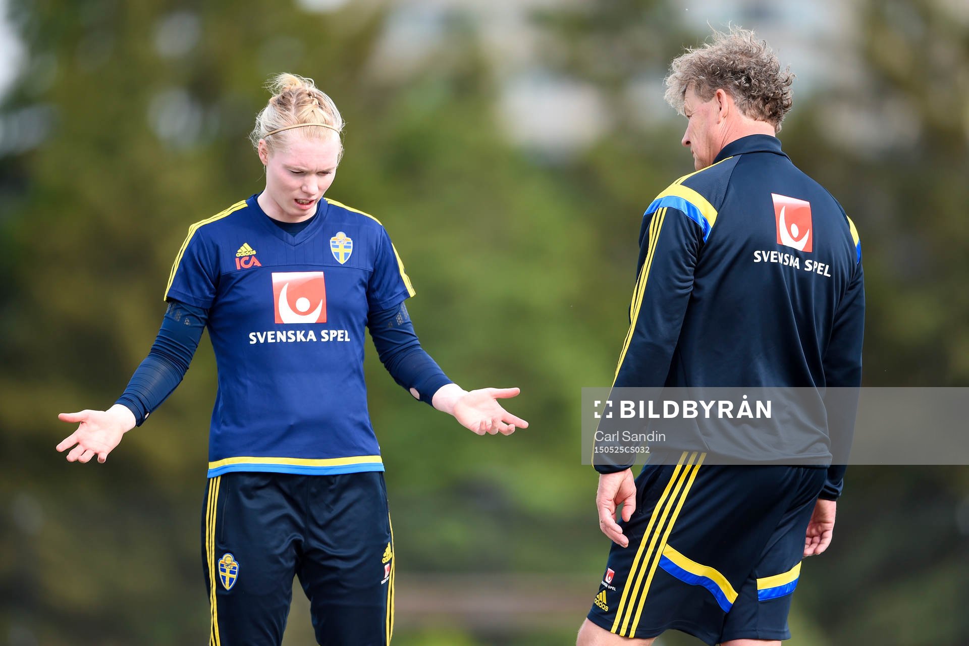 målvakt Hedvig Lindahl och Målvaktstränare Mikael Olsson