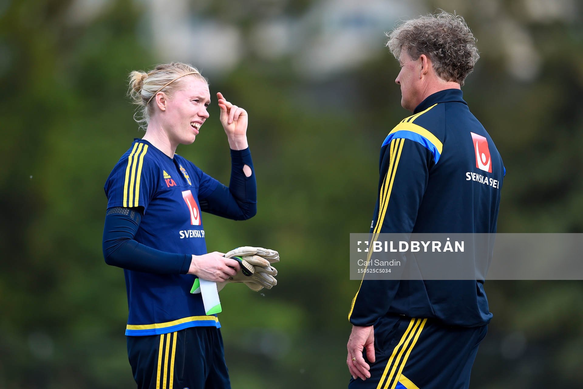 målvakt Hedvig Lindahl och Målvaktstränare Mikael Olsson