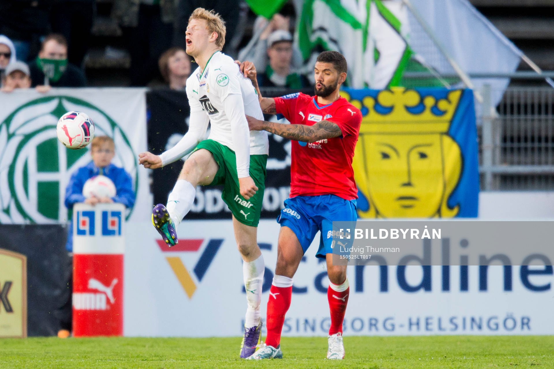 Hammarbys Lars Saetra och Helsingborgs Victor Palsson