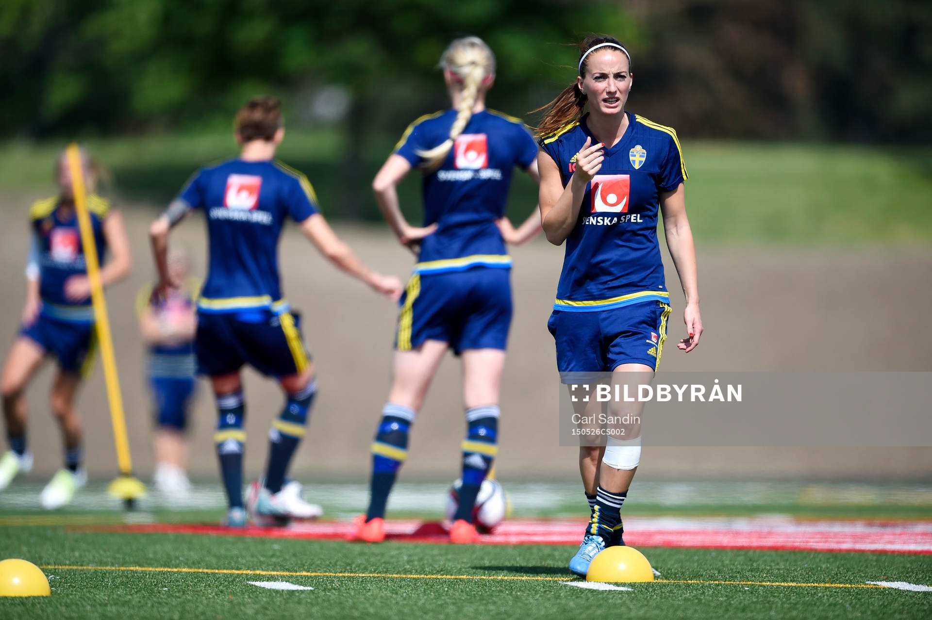 Sveriges Kosovare Asllani under en träning med landslaget den 26 maj 2015 i Toronto.