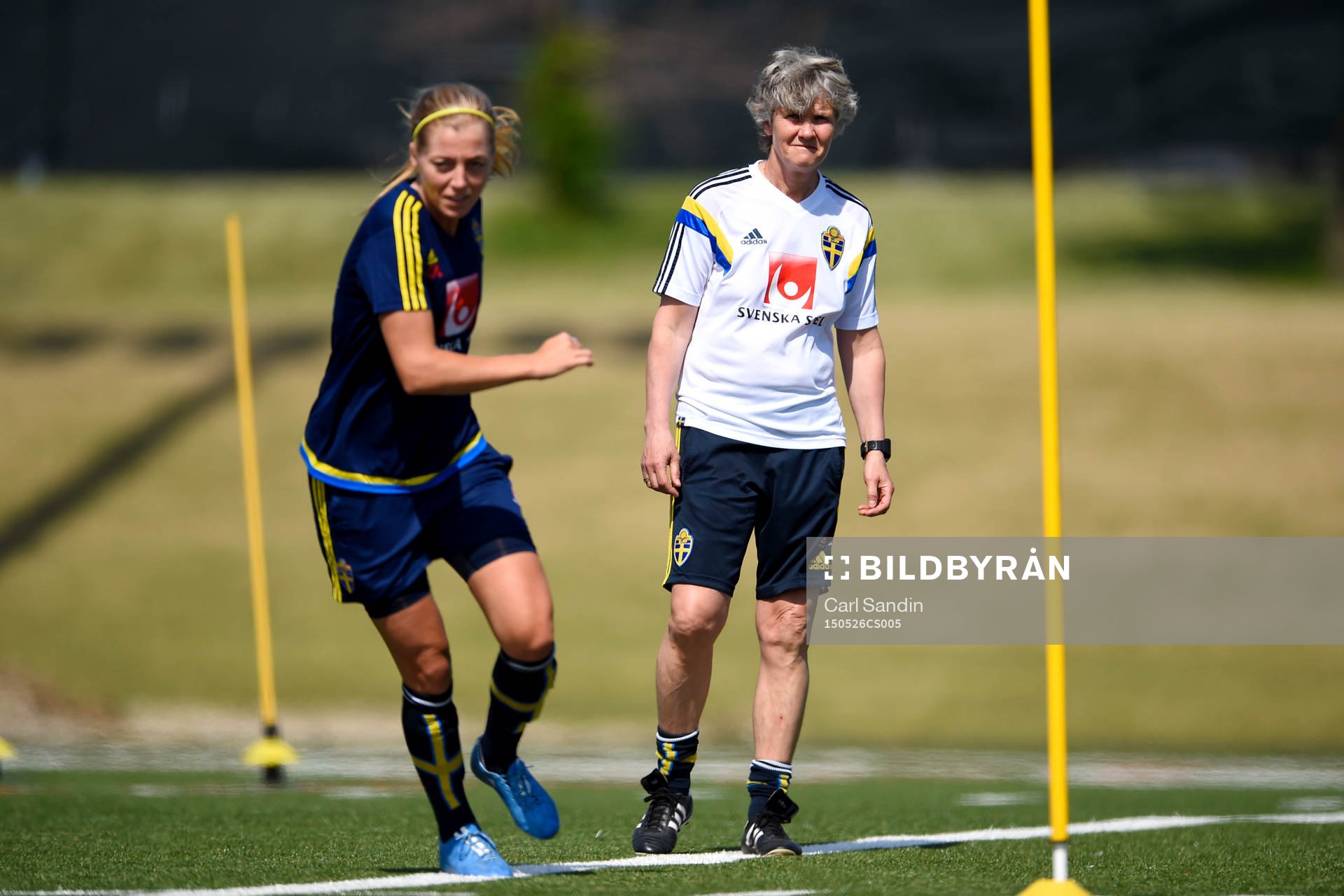 Sveriges Linda Sembrant och Förbundskapten Pia Sundhage
