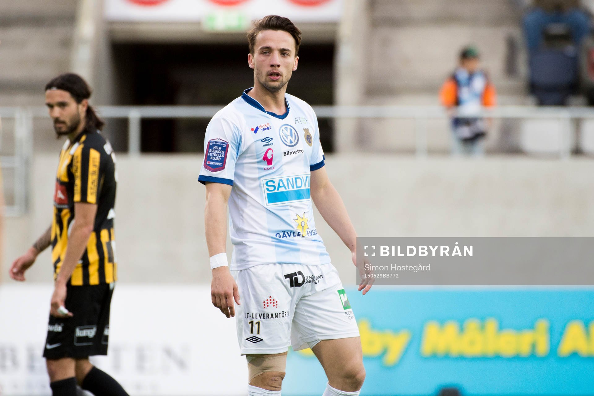Gefles Dardan Mustafa under fotbollsmatchen i Allsvenskan mellan Gefle och Häcken den 29 maj 2015 i Gävle.