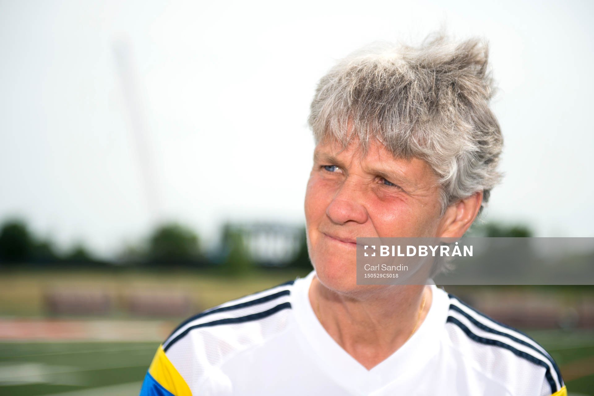 Sveriges förbundskapten Pia Sundhage blir intervjuad innan