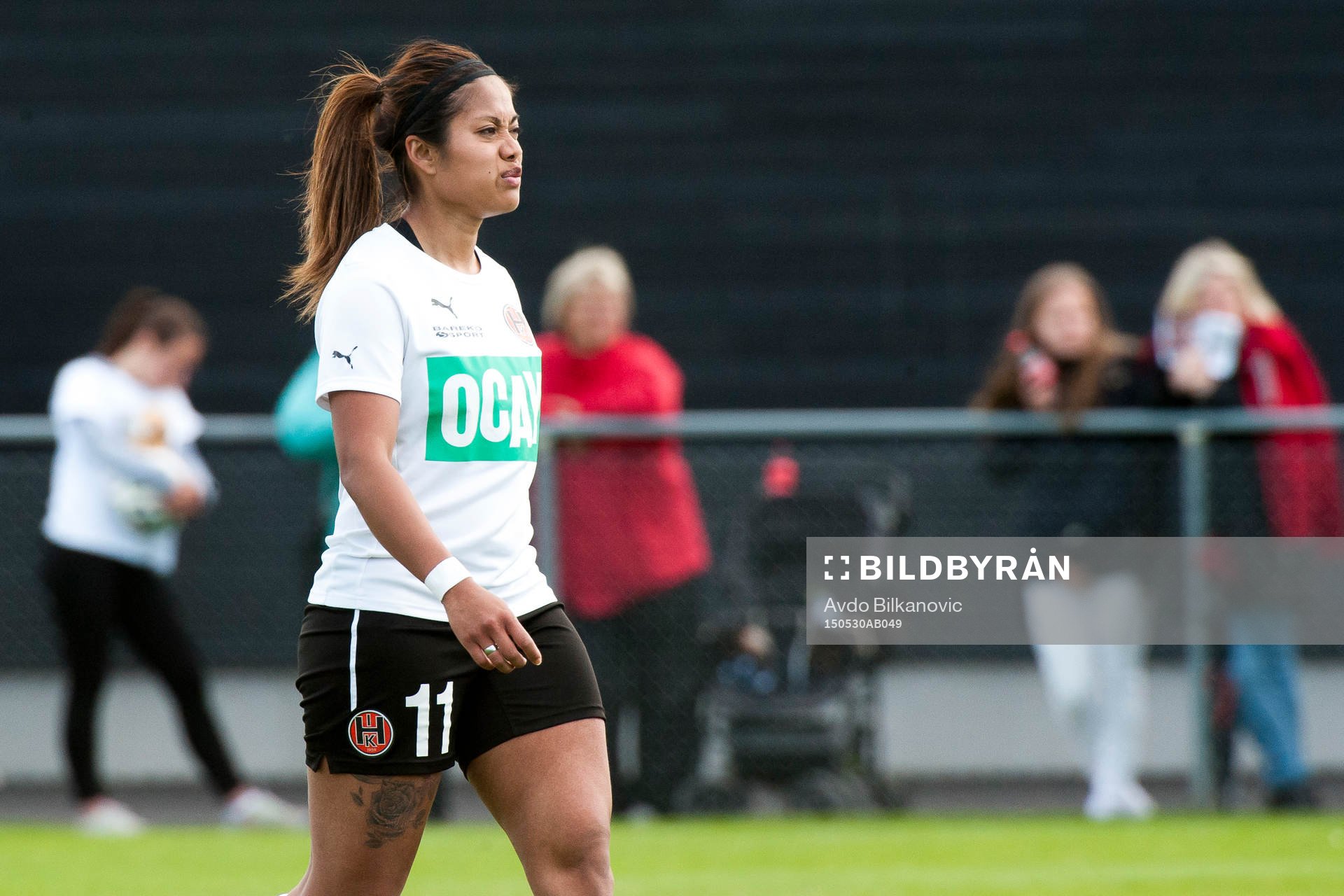 Hittarps Filippa Saiyawong under fotbollsmatchen i Div 1 Södra Götaland damer mellan Eskilsminne DIF och Hittarps IK den 30 maj 2015 i Helsingborg.