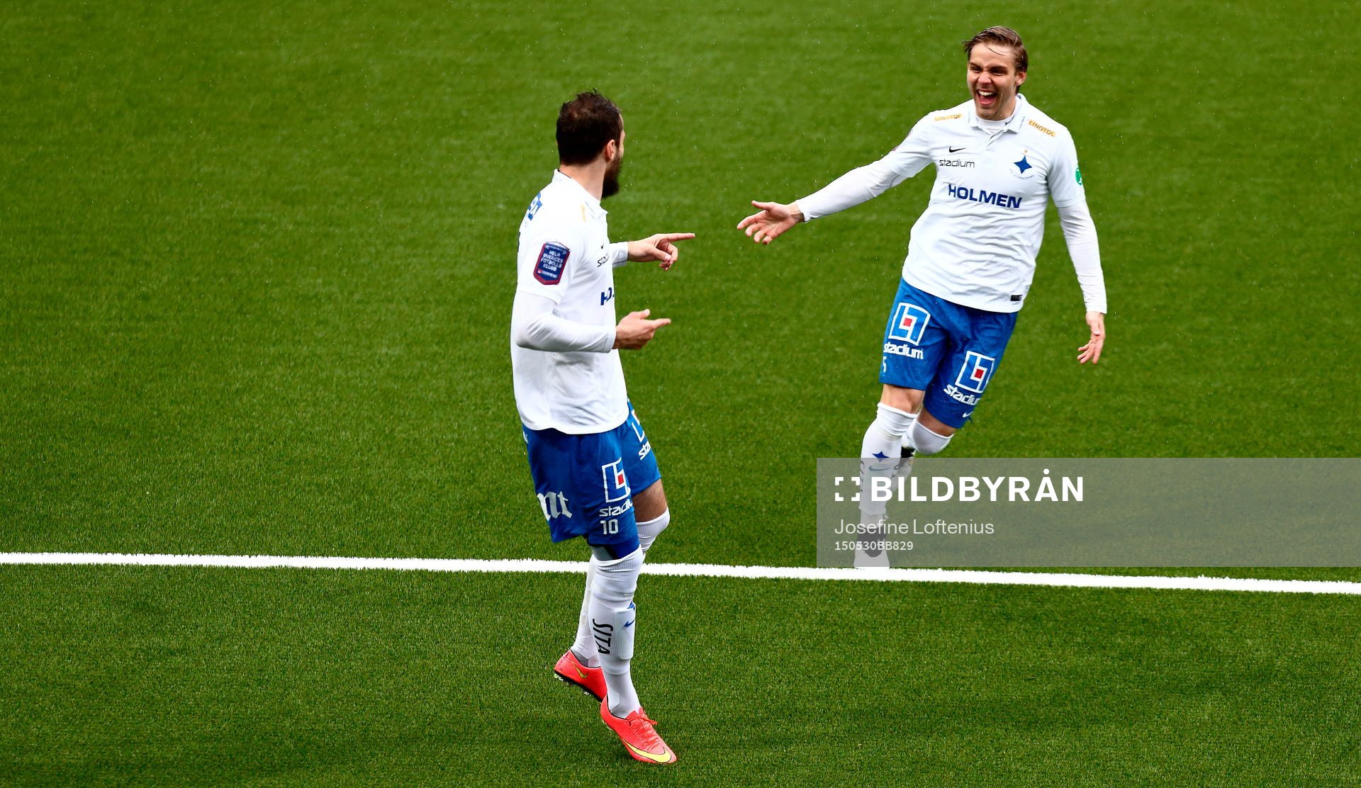 Norrköpings Christoffer Nyman och Emir Kujovic jublar