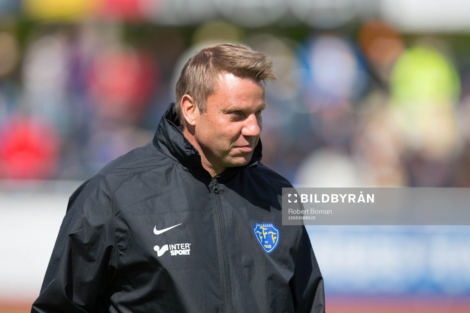 Falkenbergs Tränare Hasse Eklund före fotbollsmatchen i