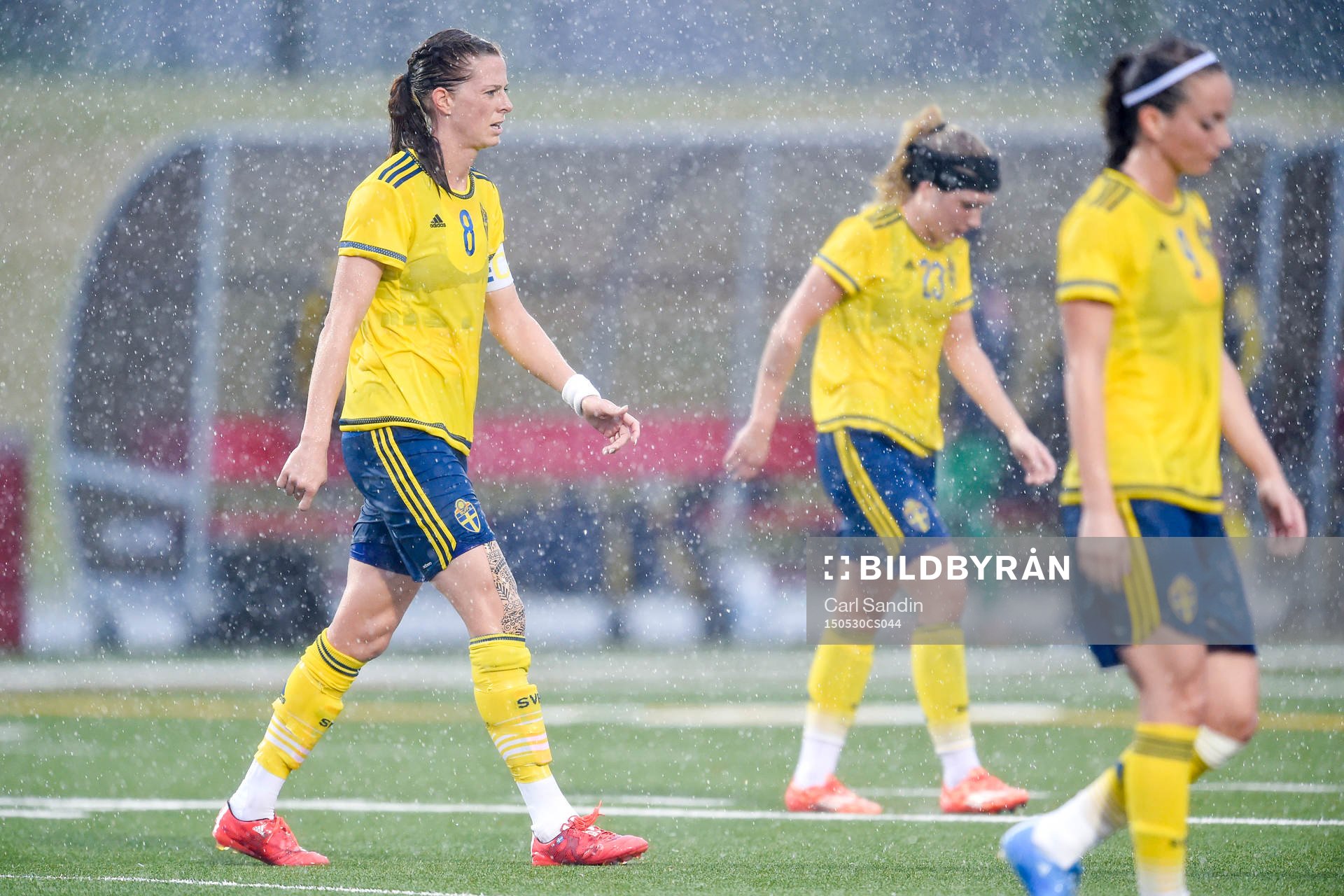 Sveriges Lotta Schelin, Elin Rubensson och Kosovare Asllani