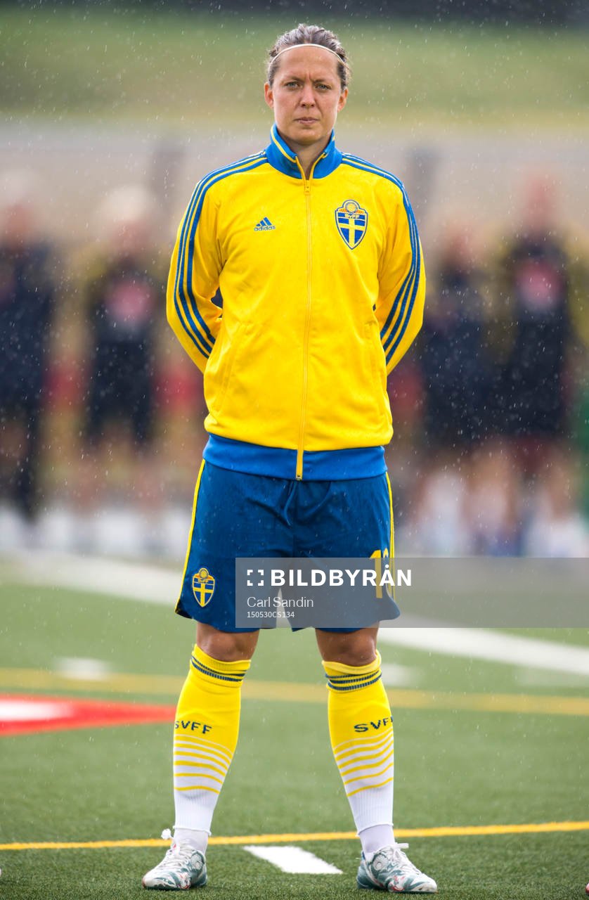 Sveriges Lina Nilsson under en träningslandskamp i fotboll mellan Sverige och Nederländerna den 30 maj 2015 i Toronto.