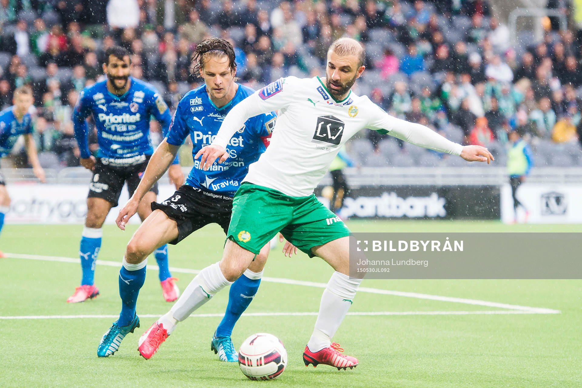 Halmstads Fredrik Liverstam och Hammarbys Kennedy