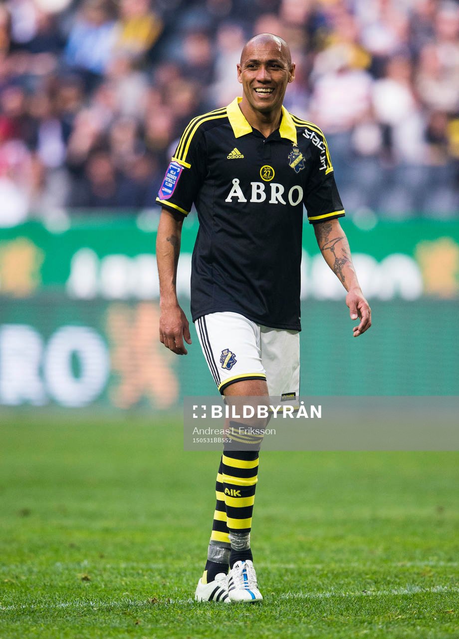 AIK:s Alessandro Silva Pereira under fotbollsmatchen i Allsvenskan mellan AIK och Helsingborg den 31 maj 2015.