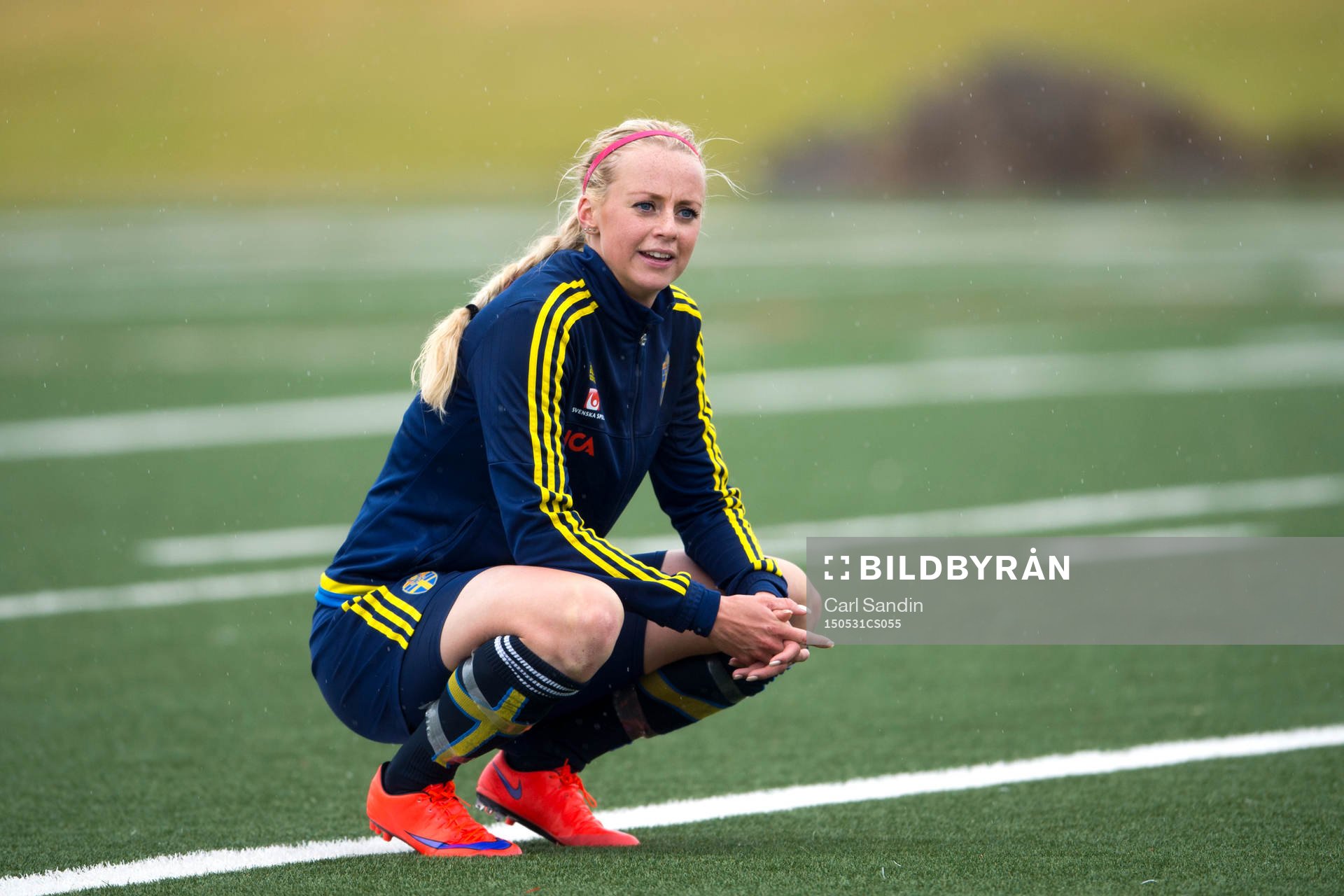 Sveriges Amanda Ilestedt under en träning med landslaget den 31 maj 2015 i Toronto.