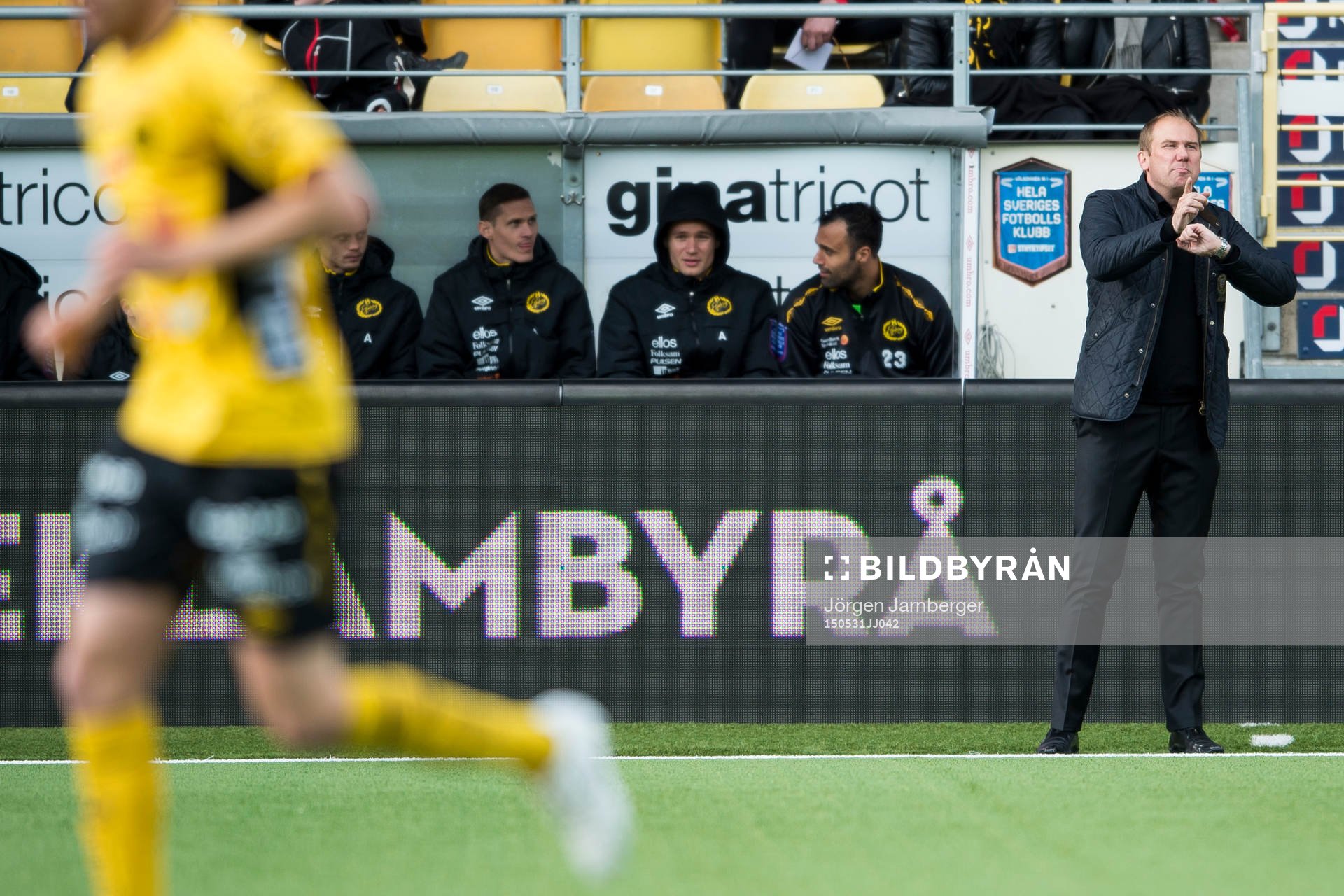 Elfsborgs manager Magnus Haglund vid sidlinjen