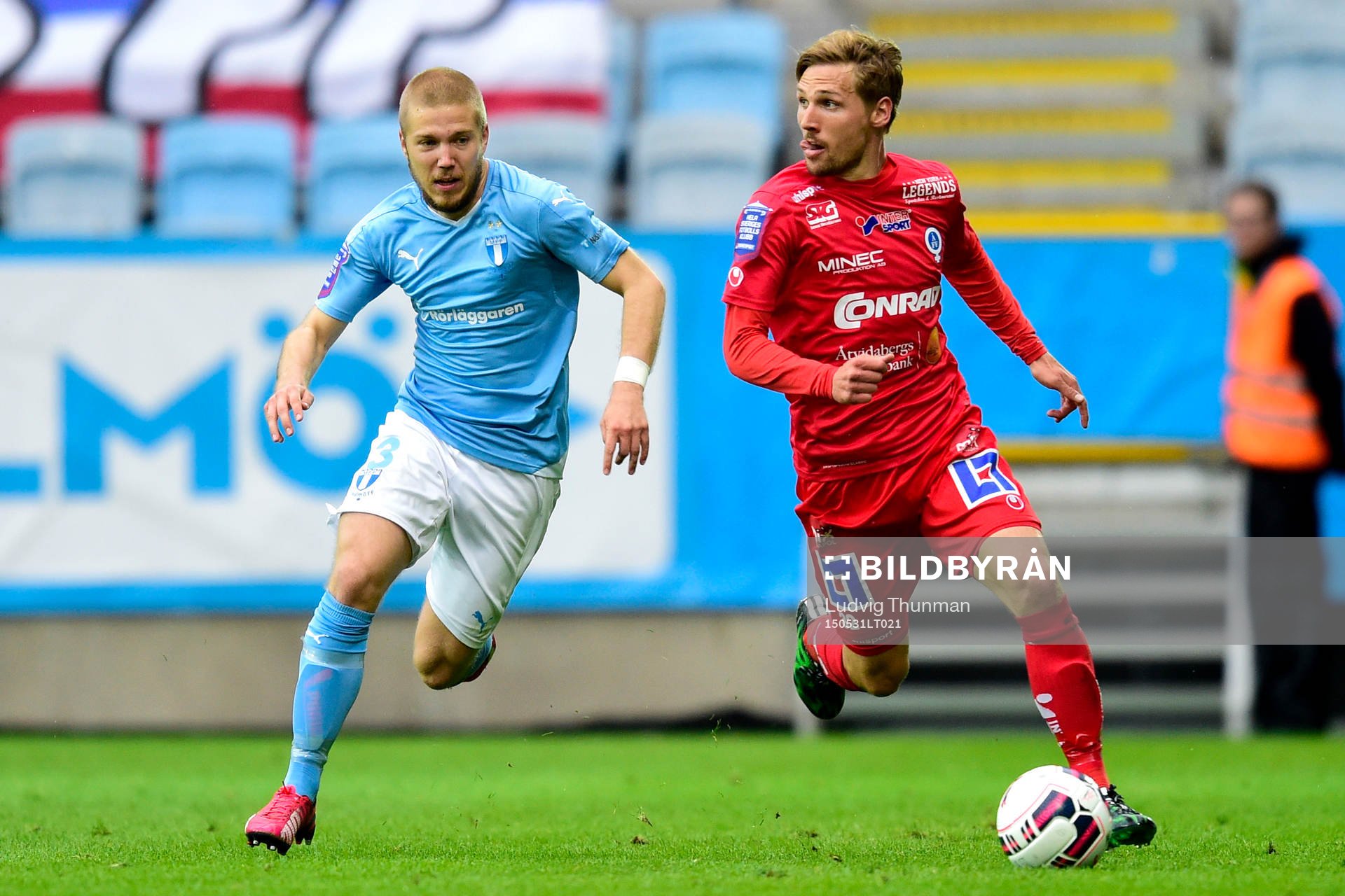 Malmö FFs Anton Tinnerholm och Åtvidabergs Martin
