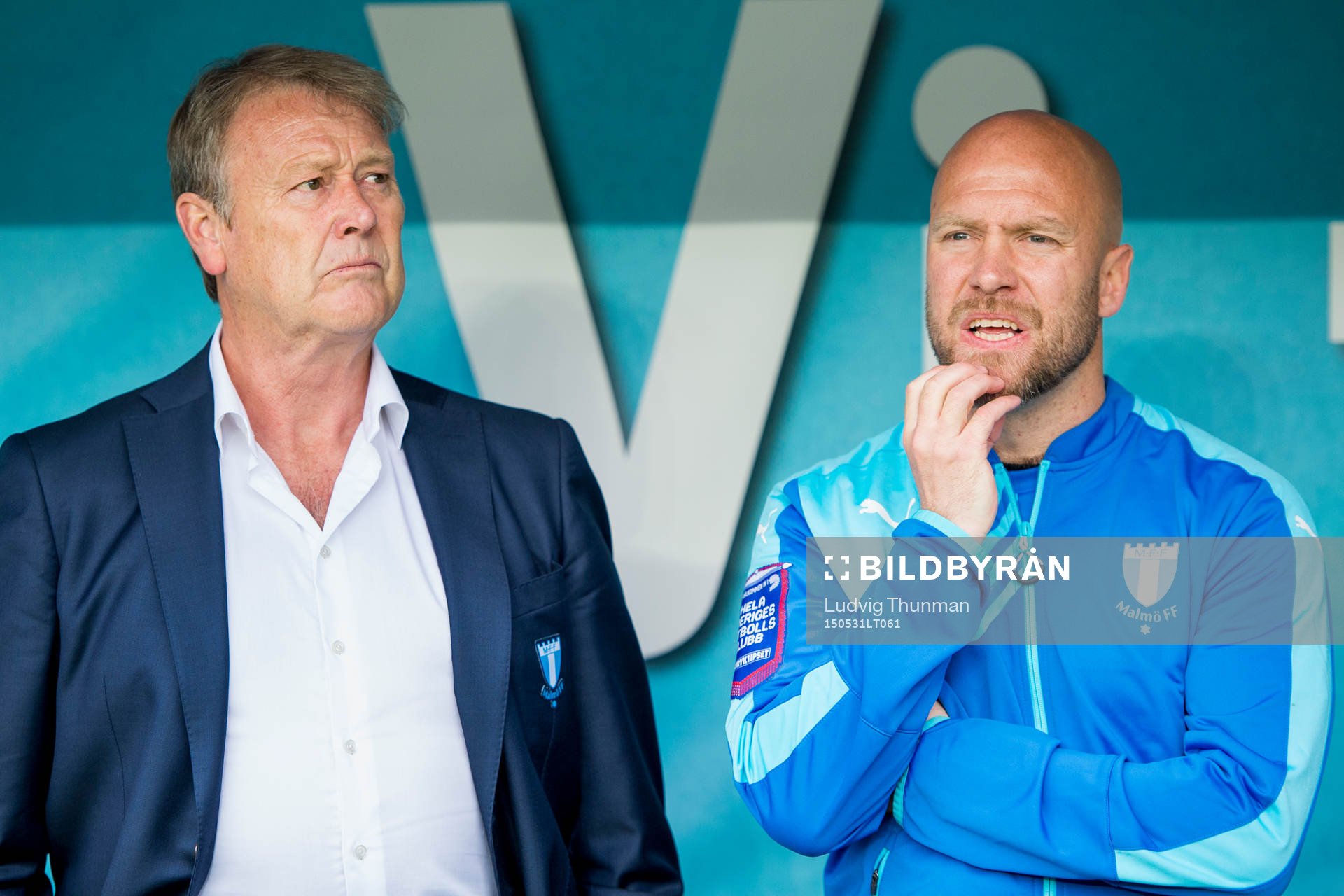 Malmö FFs tränare Åge Hareide och assisterande tränare