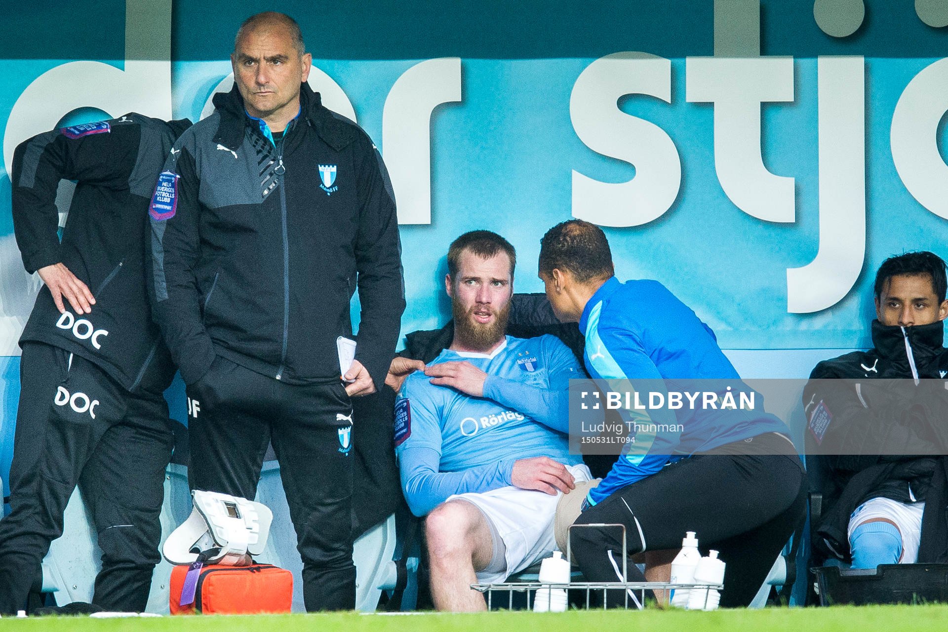 Malmö FFs Jo Inge Berget får vård av naprapat Wilner