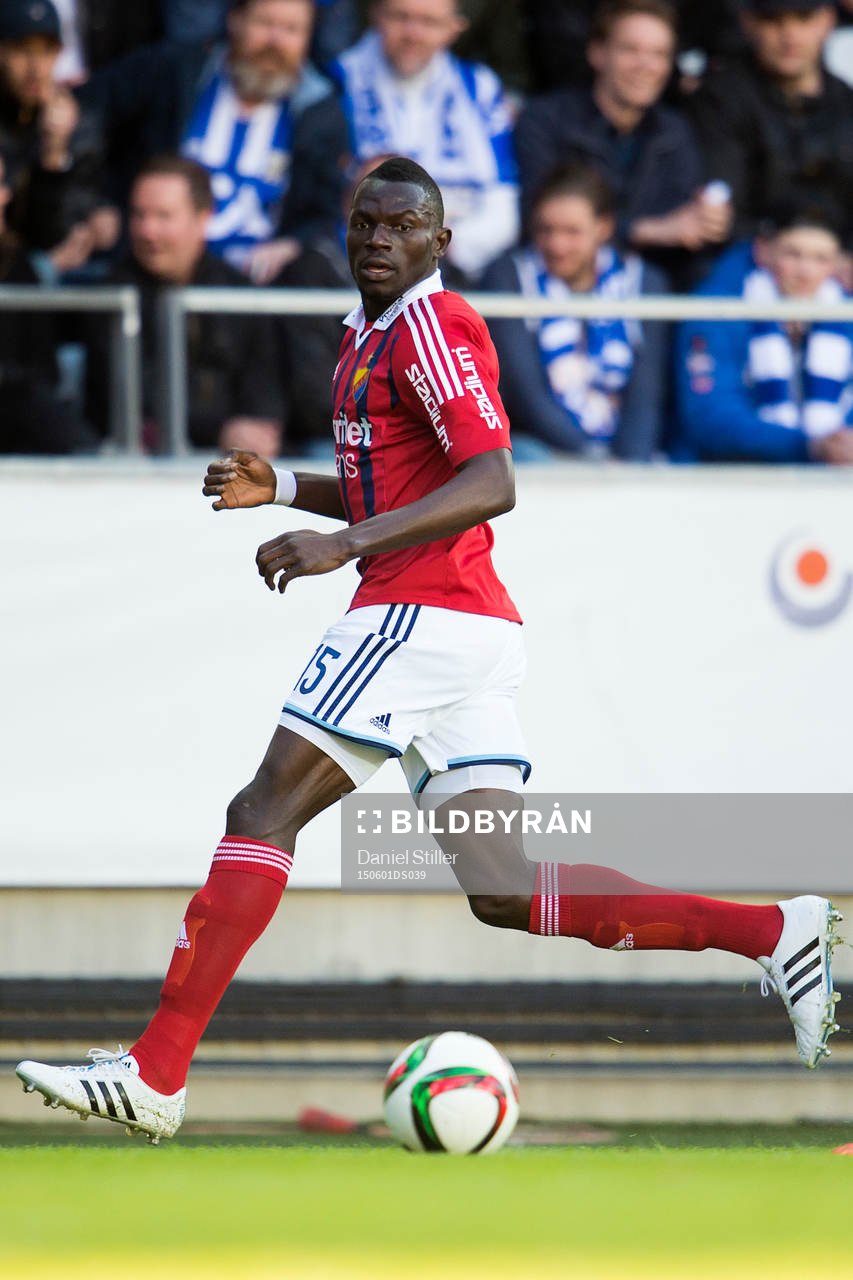 Djurgårdens Omar Colley under fotbollsmatchen i Allsvenskan mellan IFK Göteborg och Djurgården den 1 april 2015 i Göteborg.