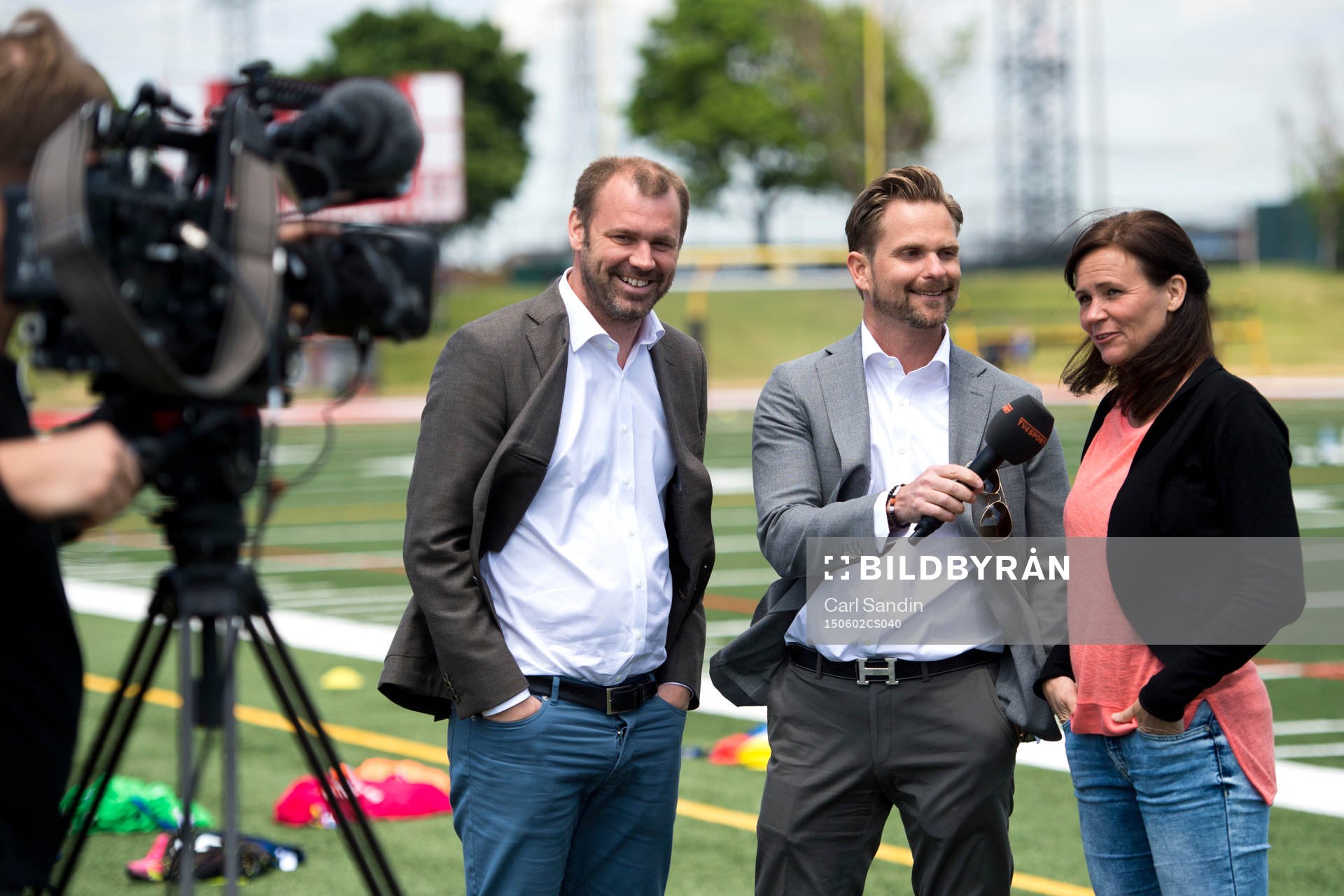 Daniel Kristiansson, Max Grinndal och Malin Swedberg, TV4