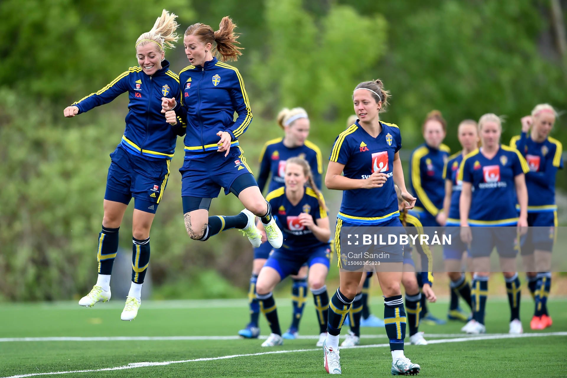 Sveriges Linda Sembrant, Lotta Schelin och Lina Nilsson
