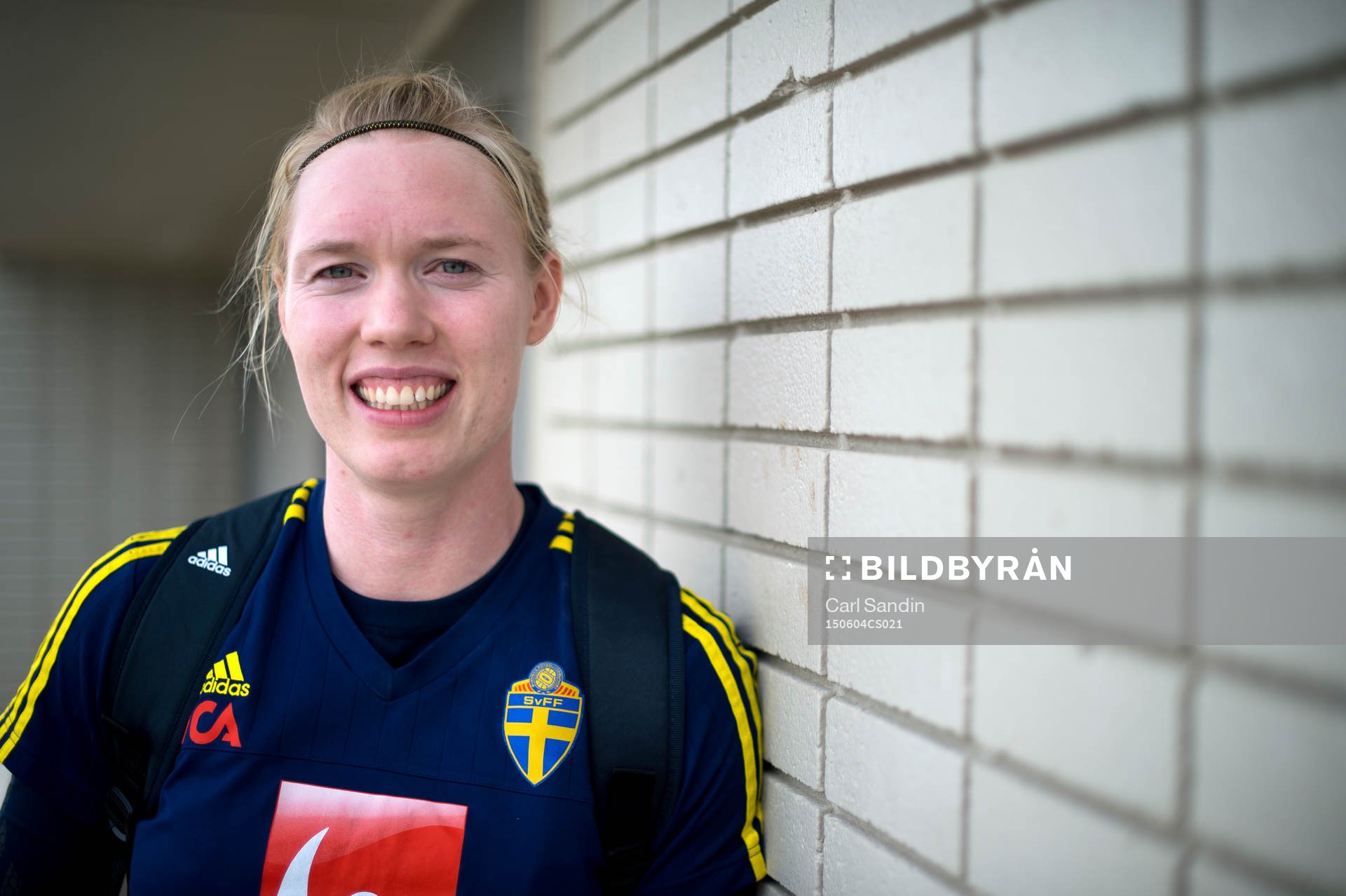 Sveriges målvakt Hedvig Lindahl posera för ett porträtt